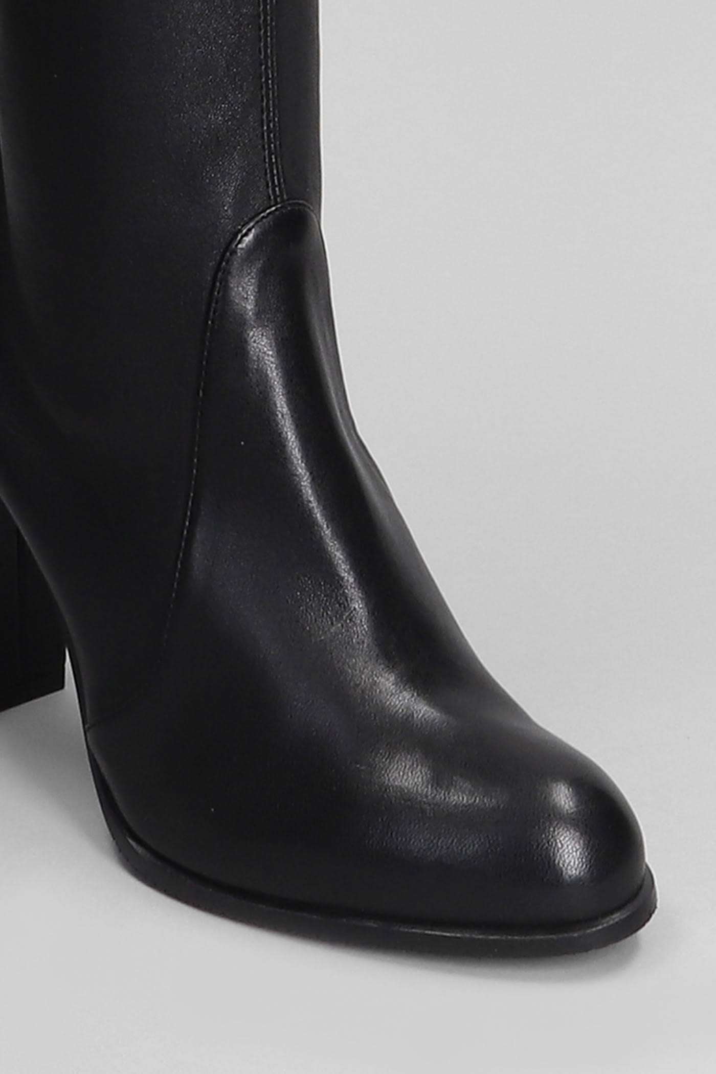 Shop Stuart Weitzman Highland High Heels Boots In Black Leather