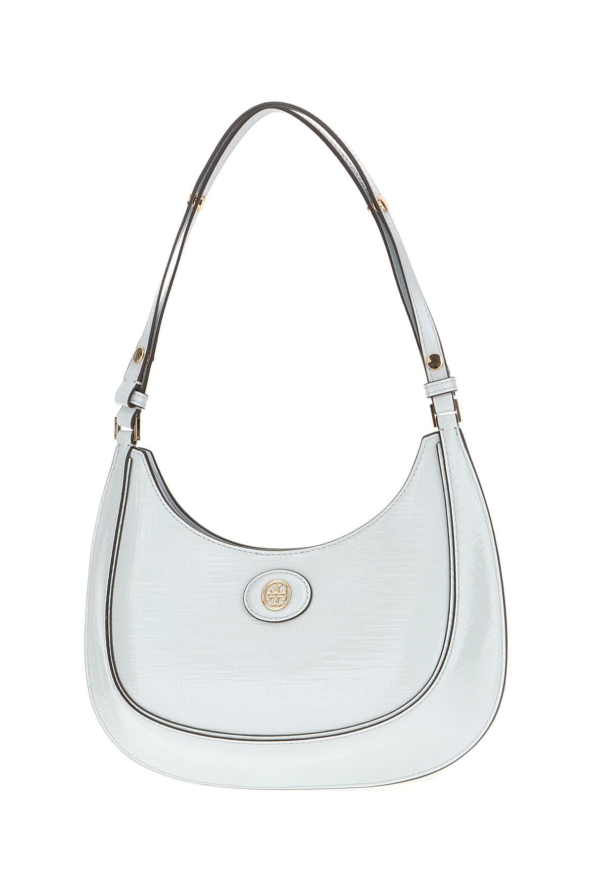 Shop Tory Burch Ice Leather Robinson Shoulder Bag In Ice Blue