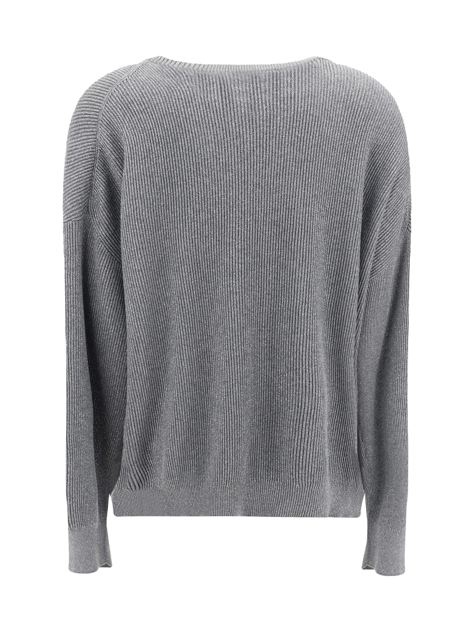 Brunello Cucinelli Ribbed Sweater In Gray