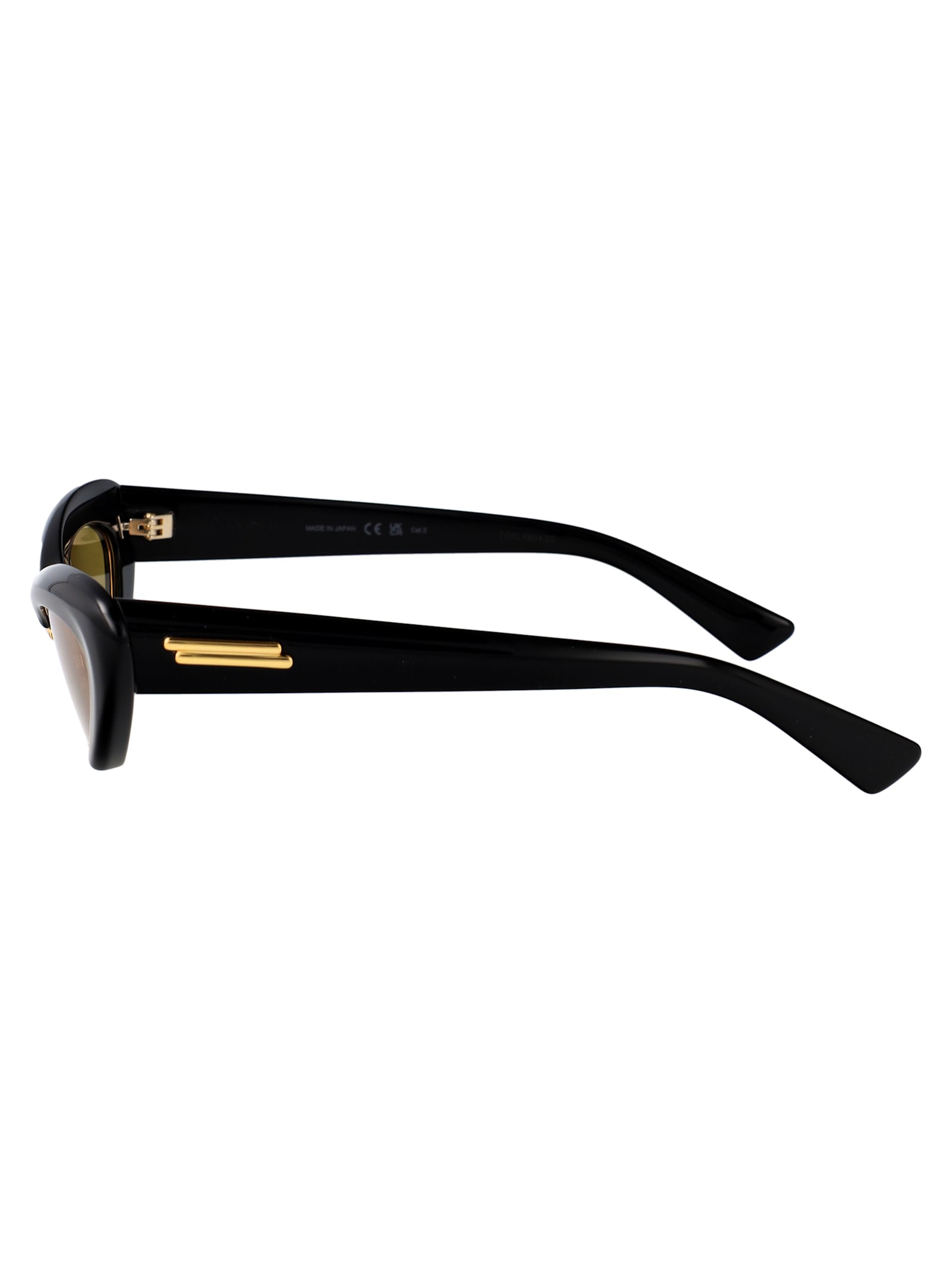 Bottega Veneta Bv1387s Linea Ribbon 001 Black Yellow Sunglasses In Multi