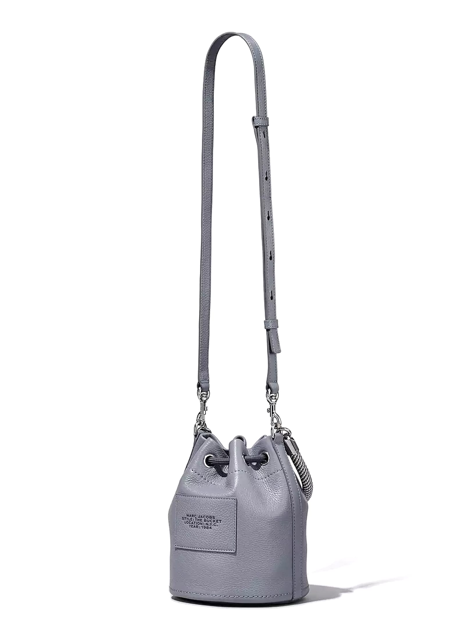 Shop Marc Jacobs Leather Bucket Bag In Wolf Grey