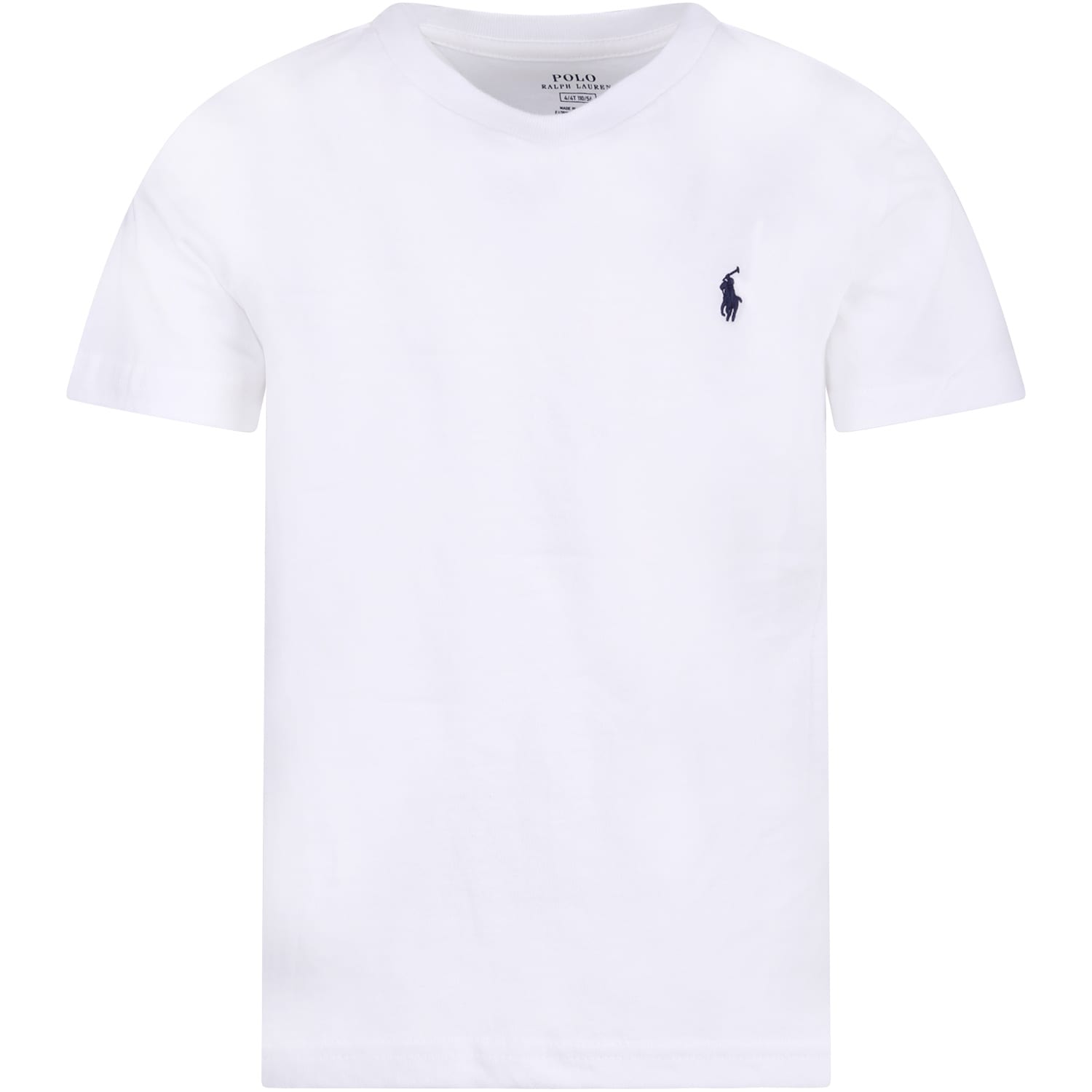 Ralph Lauren White T-shirt With Blue Pony Logo For Boy