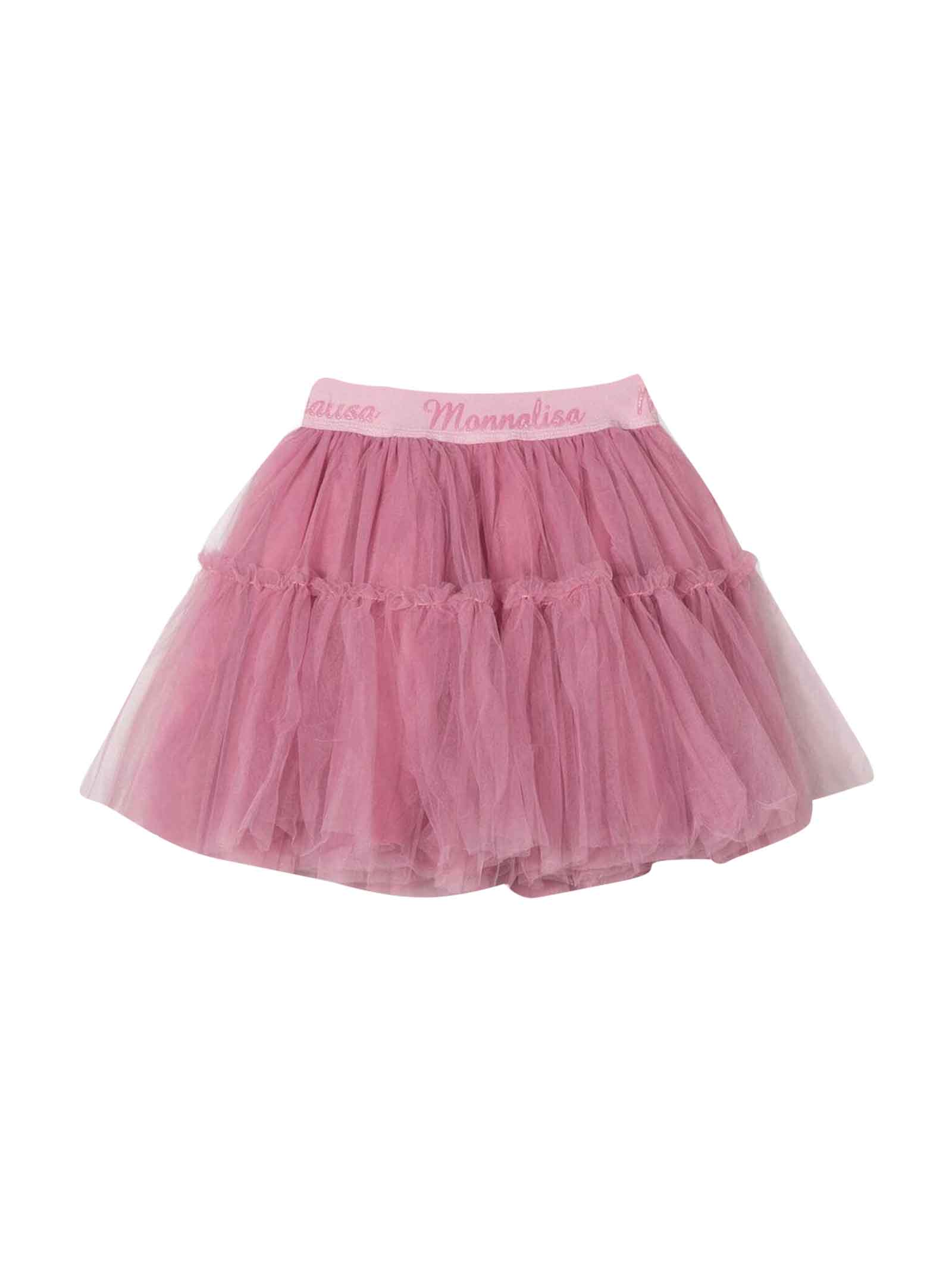 Monnalisa Powder Pink Skirt Girl