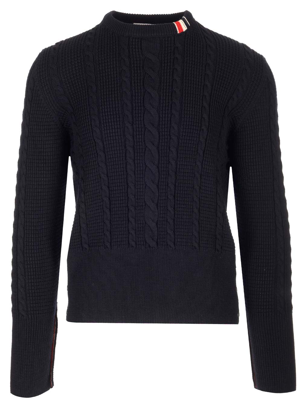 Thom Browne Blue Wool Sweater With Cables