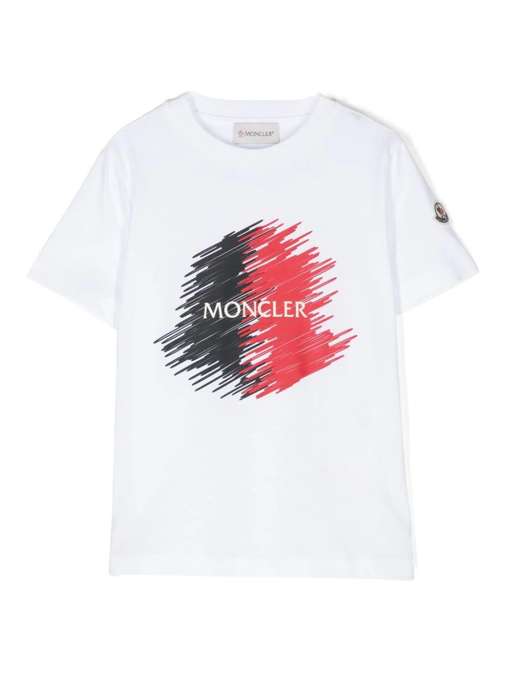 Moncler Kids' White T-shirt With Logo Motif