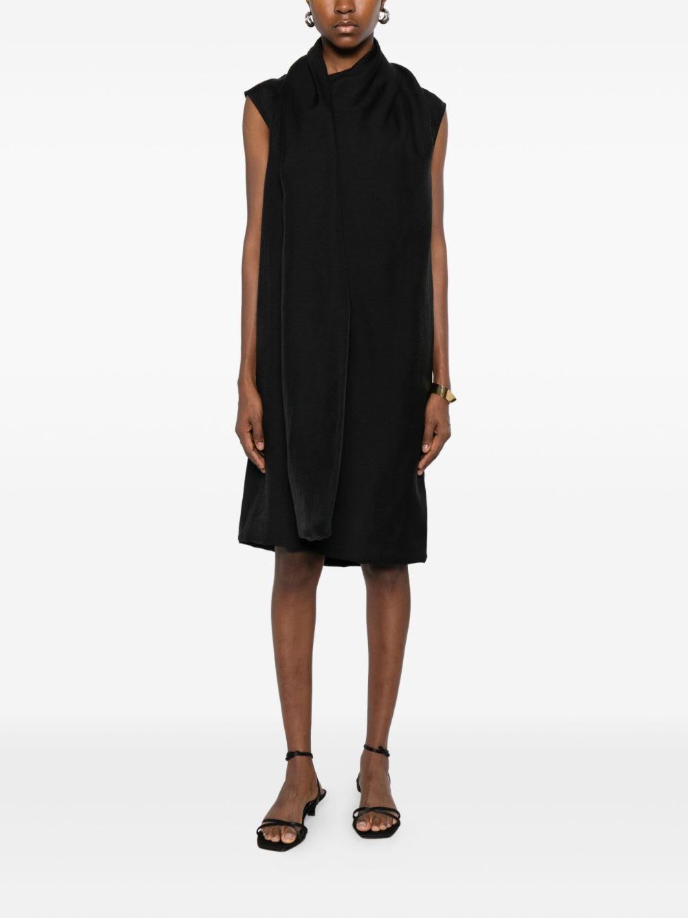 Totême Scarf Midi Dress In Black
