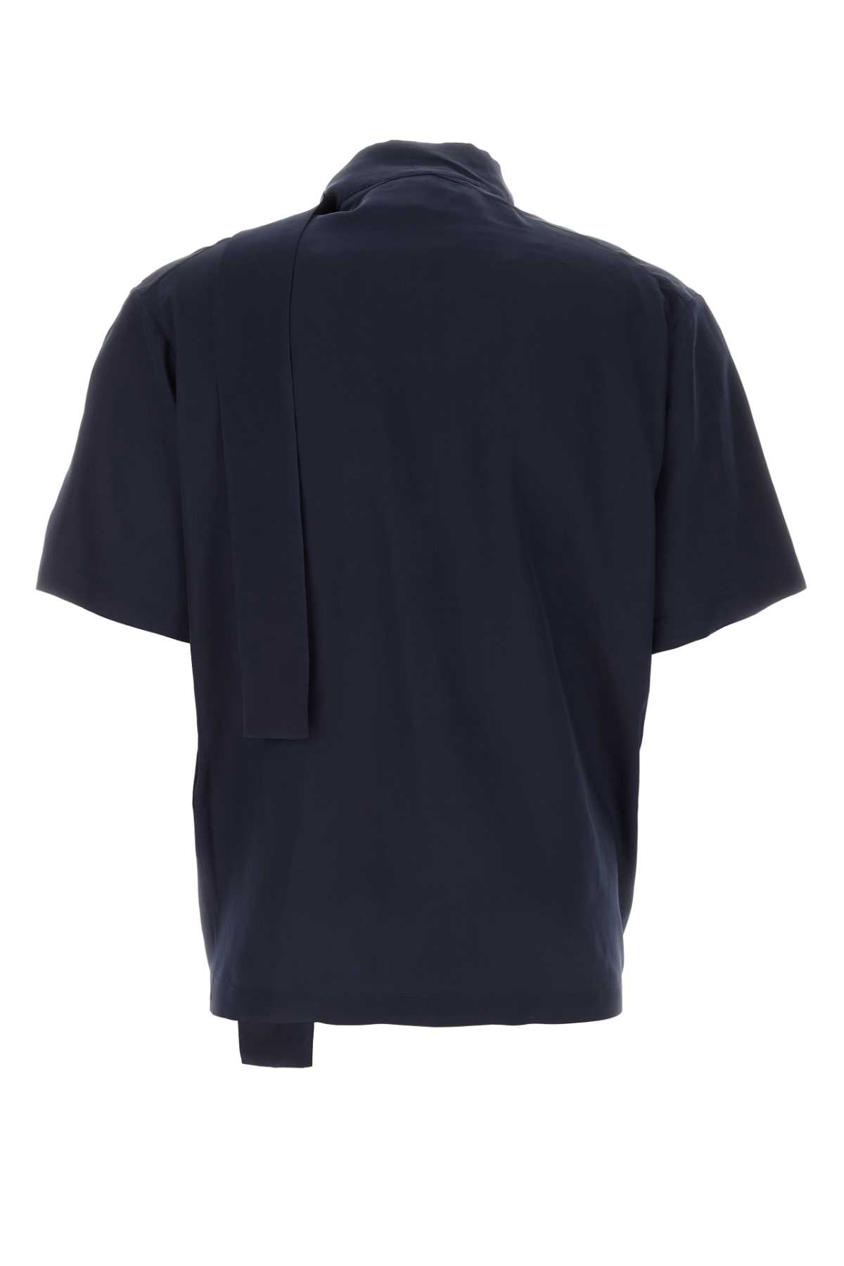 Valentino Midnight Blue Silk Shirt In Navy