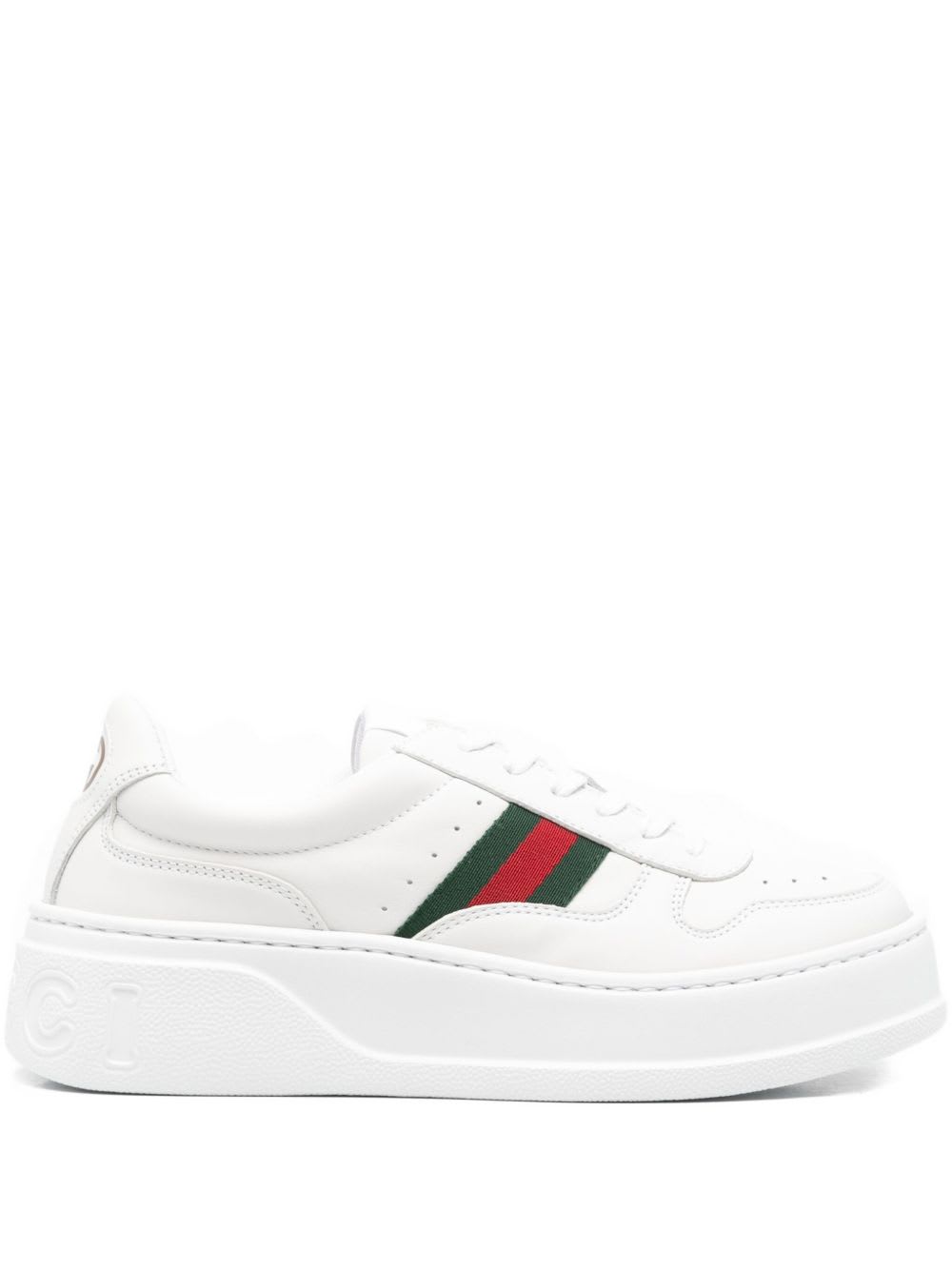 Gucci Chunky Leather Sneakers In White