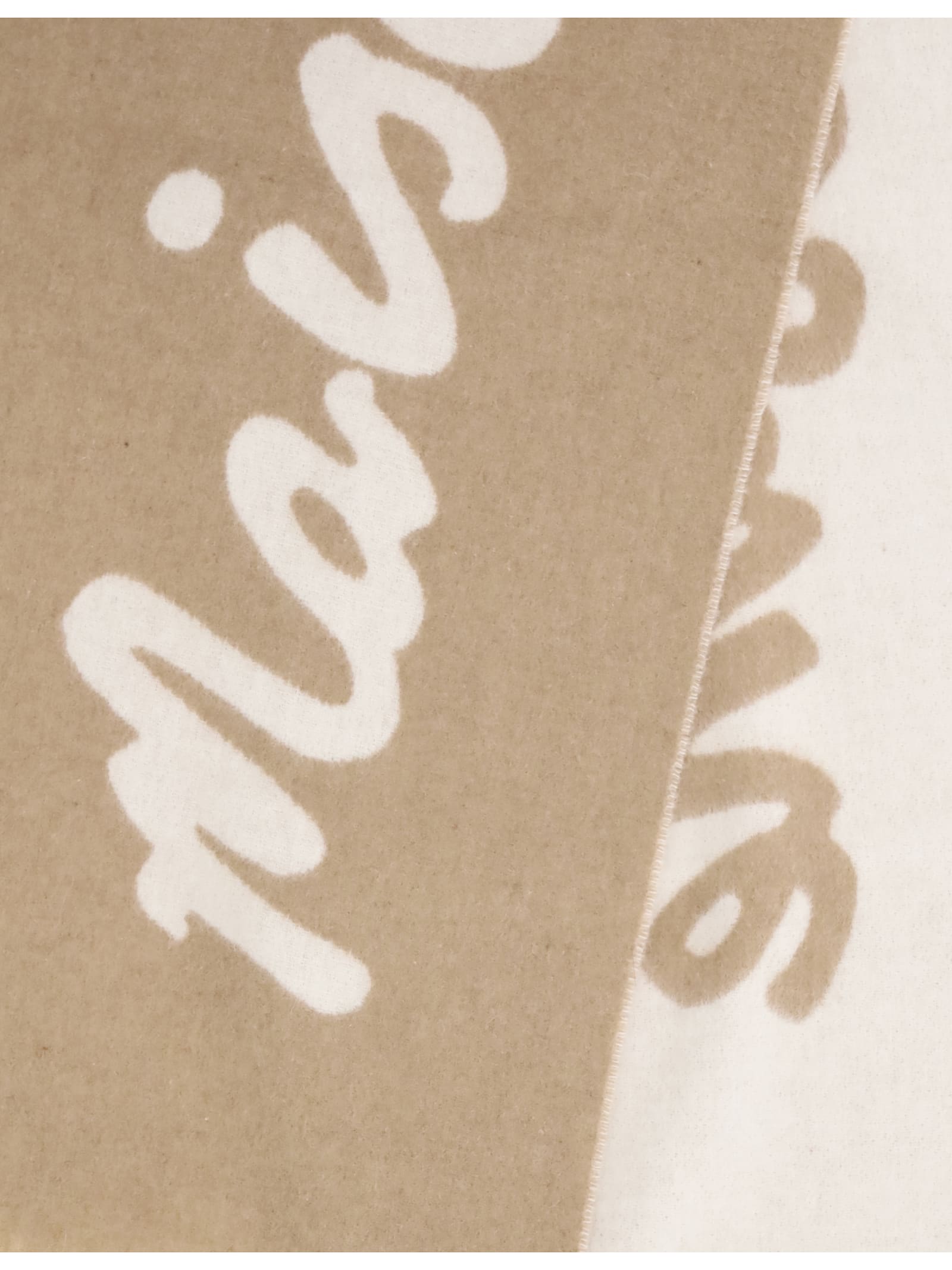 Maison Kitsuné Maison Kitsune Handwriting Scarf In Brown
