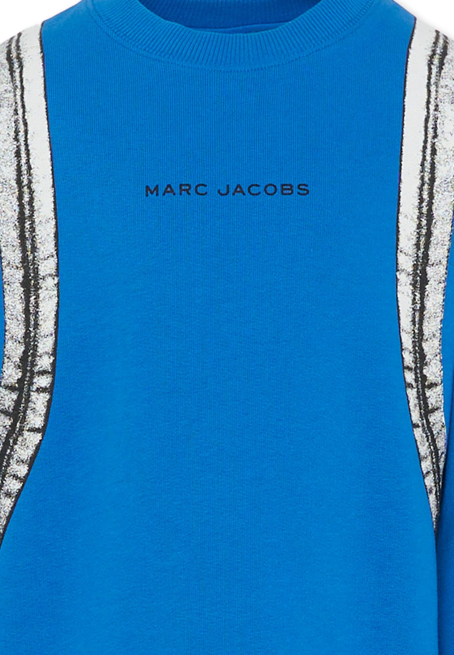 Marc Jacobs Blue Sweatshirt For Boy With Backpack Print In Blue