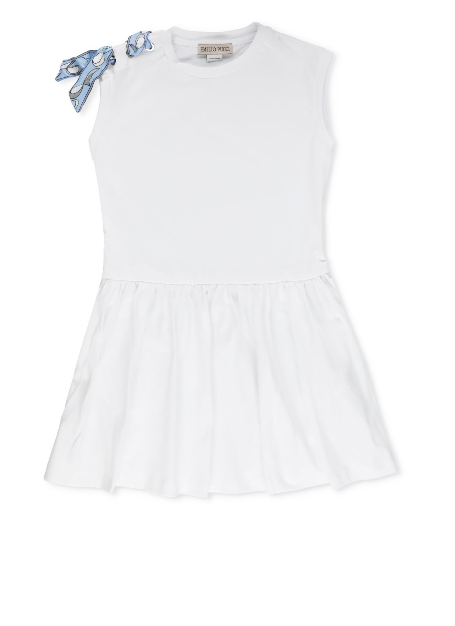 Emilio Pucci Kids' Cotton Dress In White