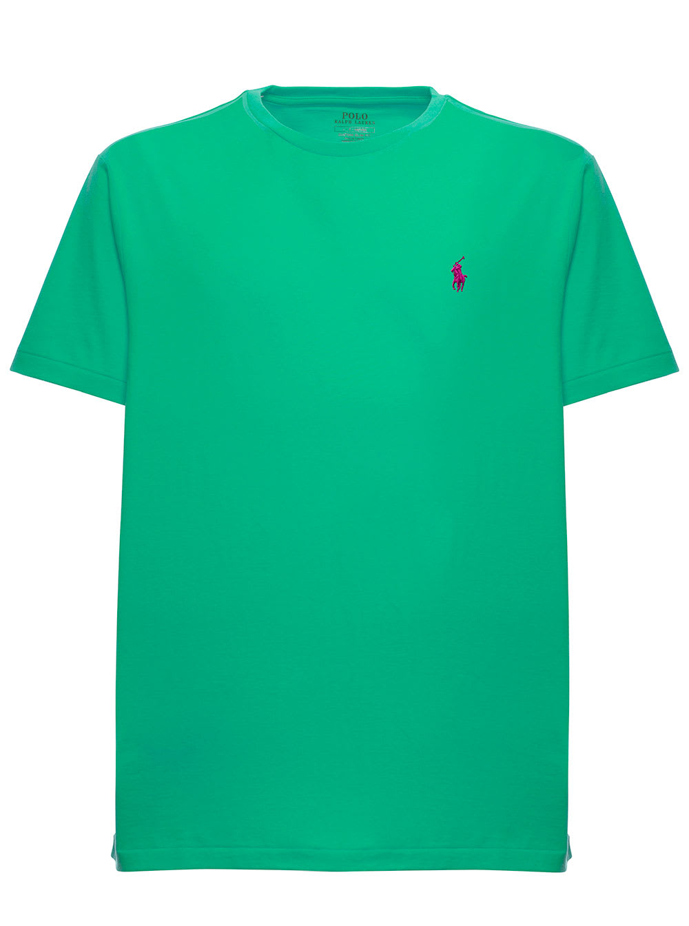 Ralph Lauren Mans Green Cotton T-shirt With Logo