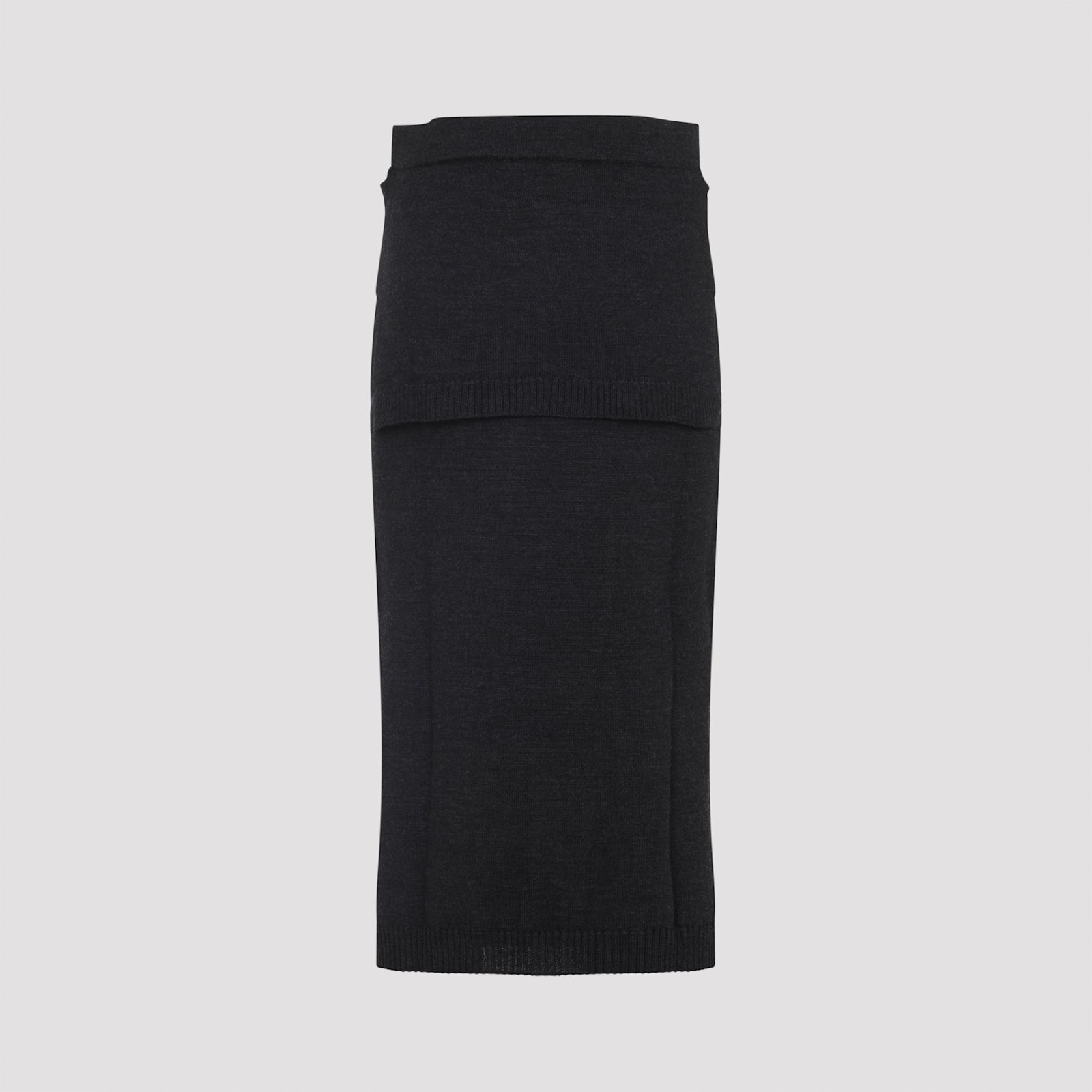 Lemaire Tie-around Ribbed Midi Skirt In Black