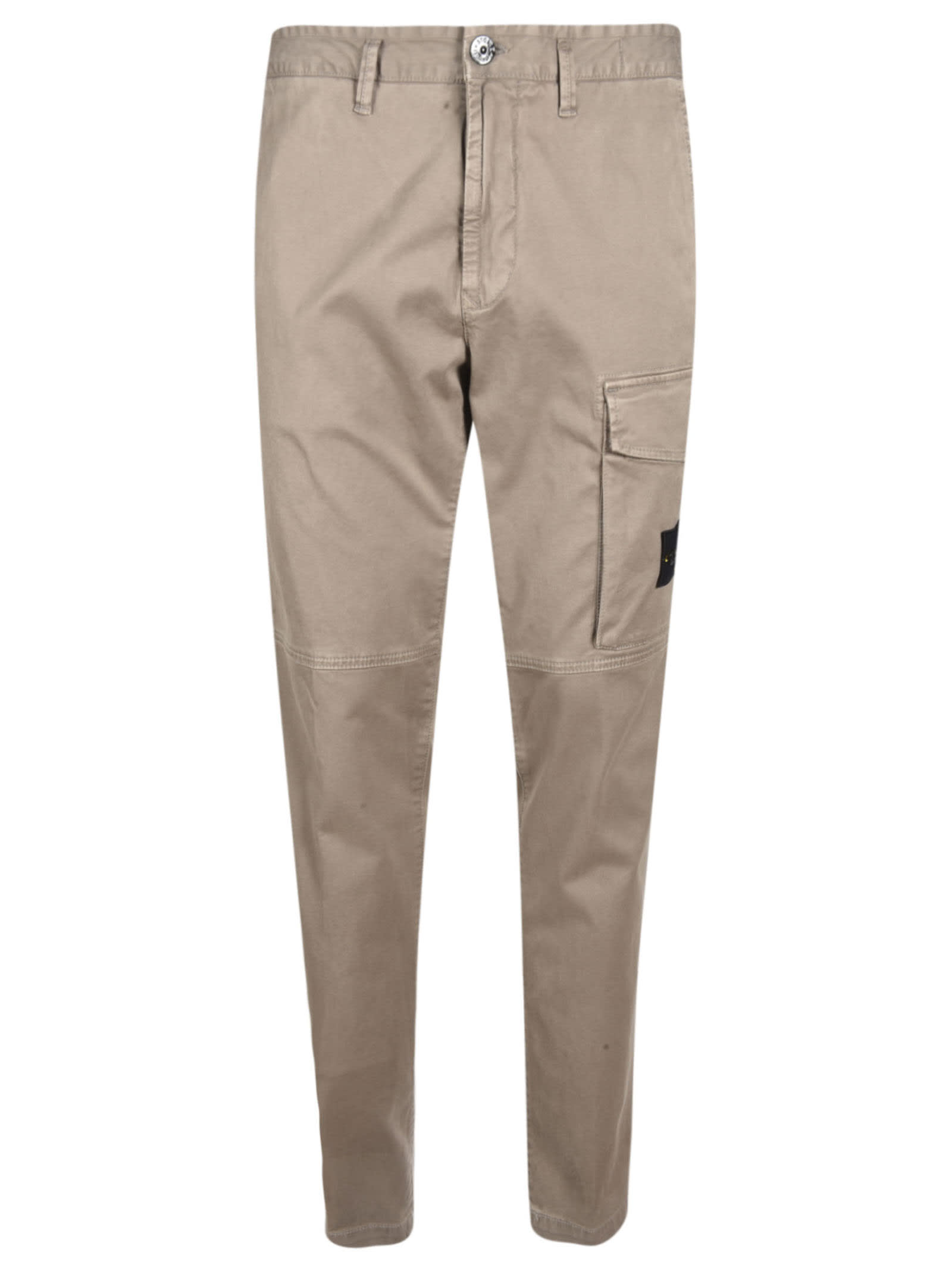 STONE ISLAND SIDE LOGO PATCHED TROUSERS,11517216