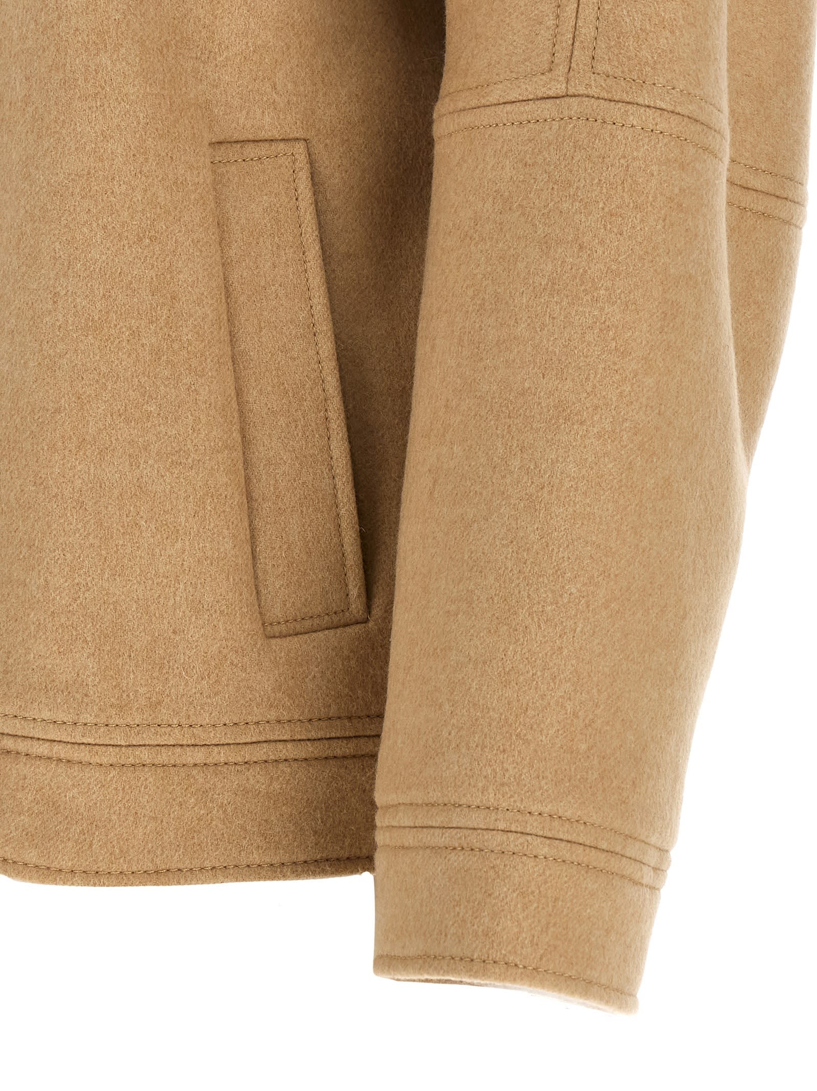 Max Mara Fascia Bomber Jacket In Brown