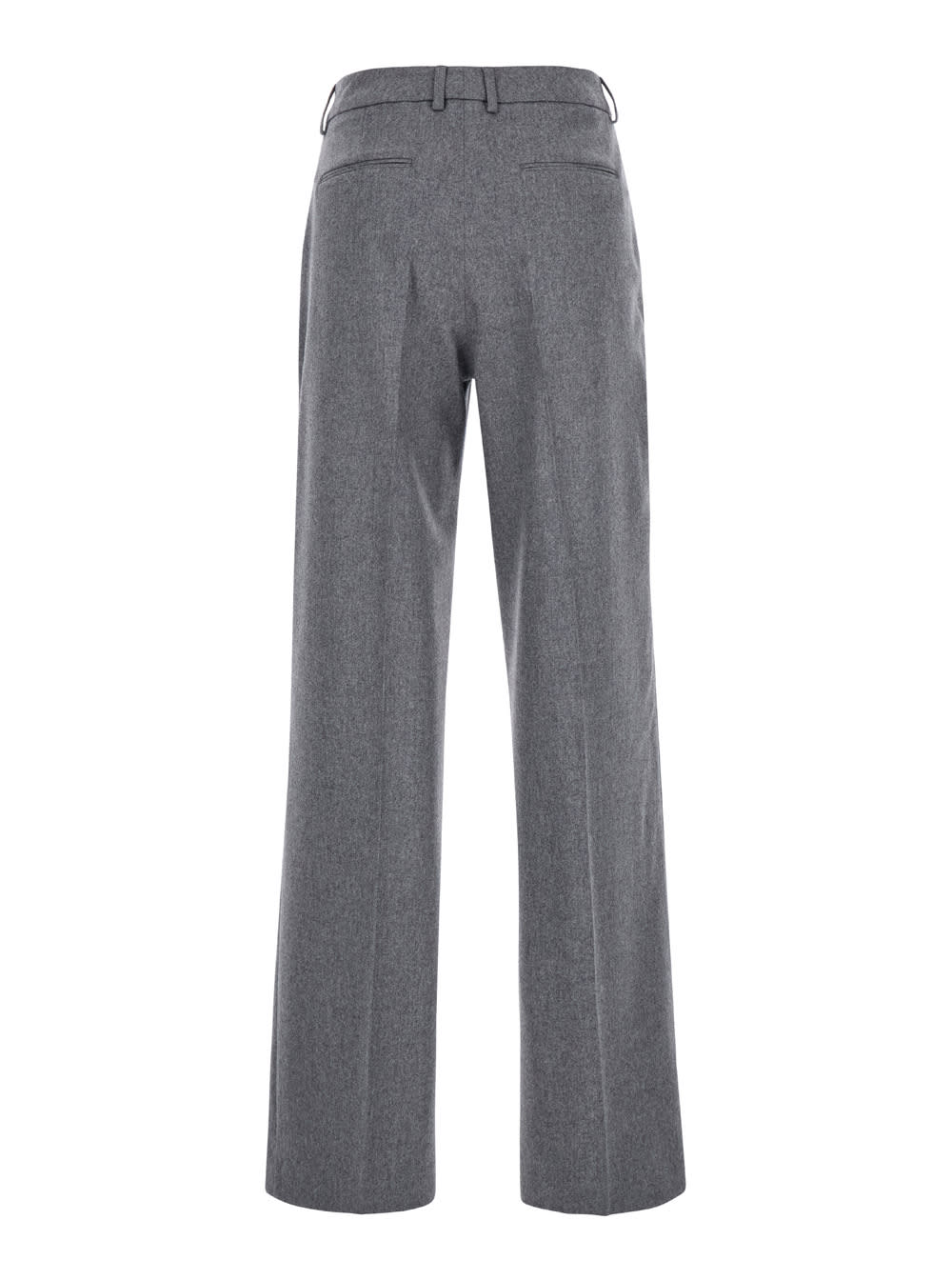 Shop Pt Torino Lola Pinces Pant Wool Cachemire Brushed Flanel In Grey