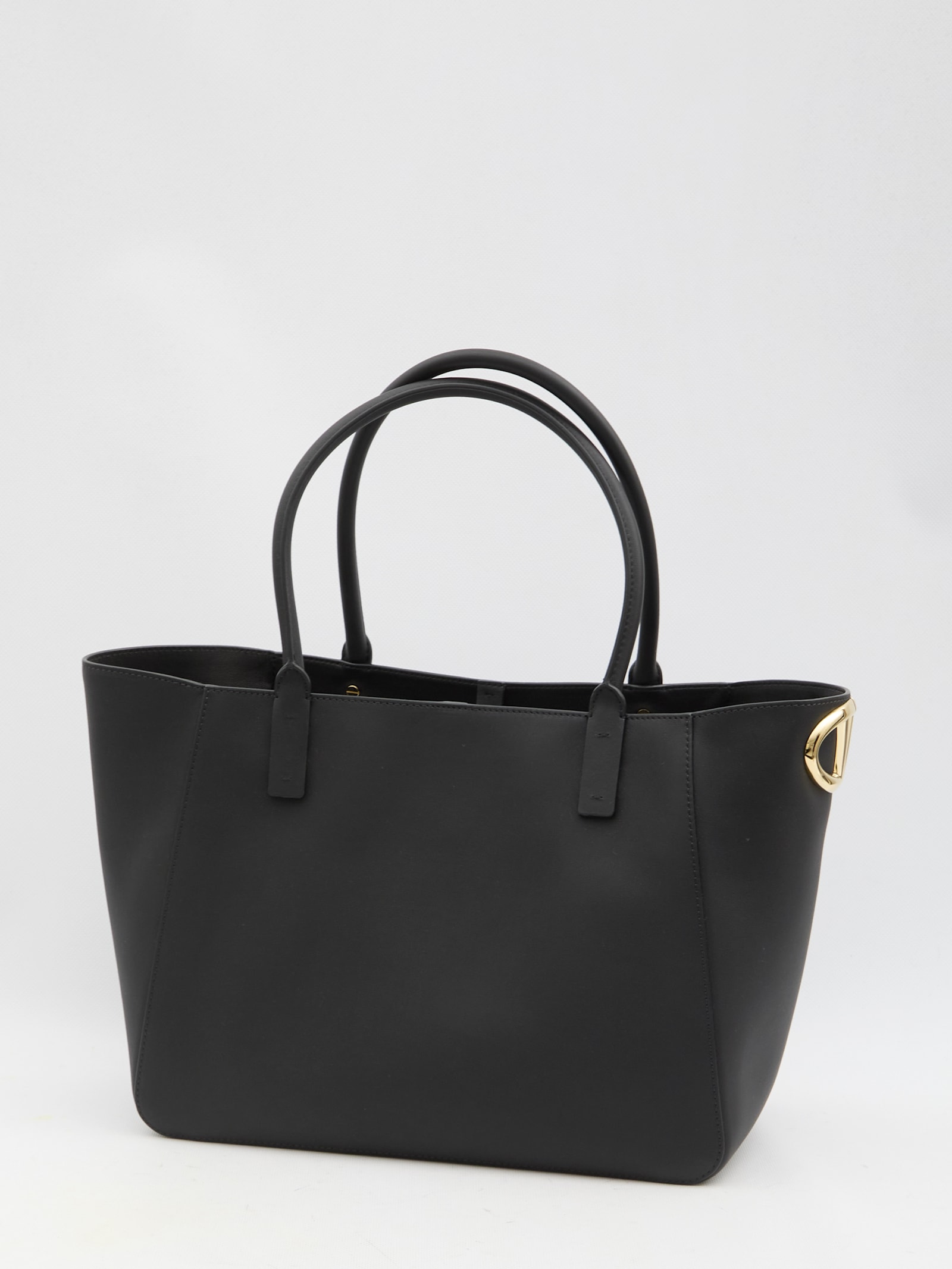 Shop Valentino Vlogo Side Shopping Bag In Black