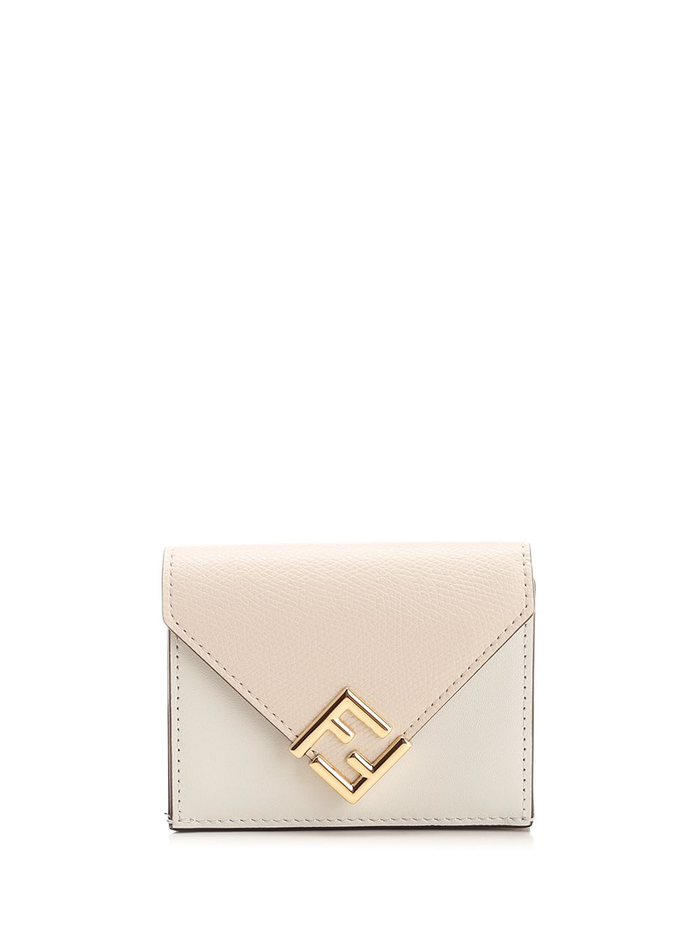 Shop Fendi Ff Diamonds Tri-fold Wallet In White