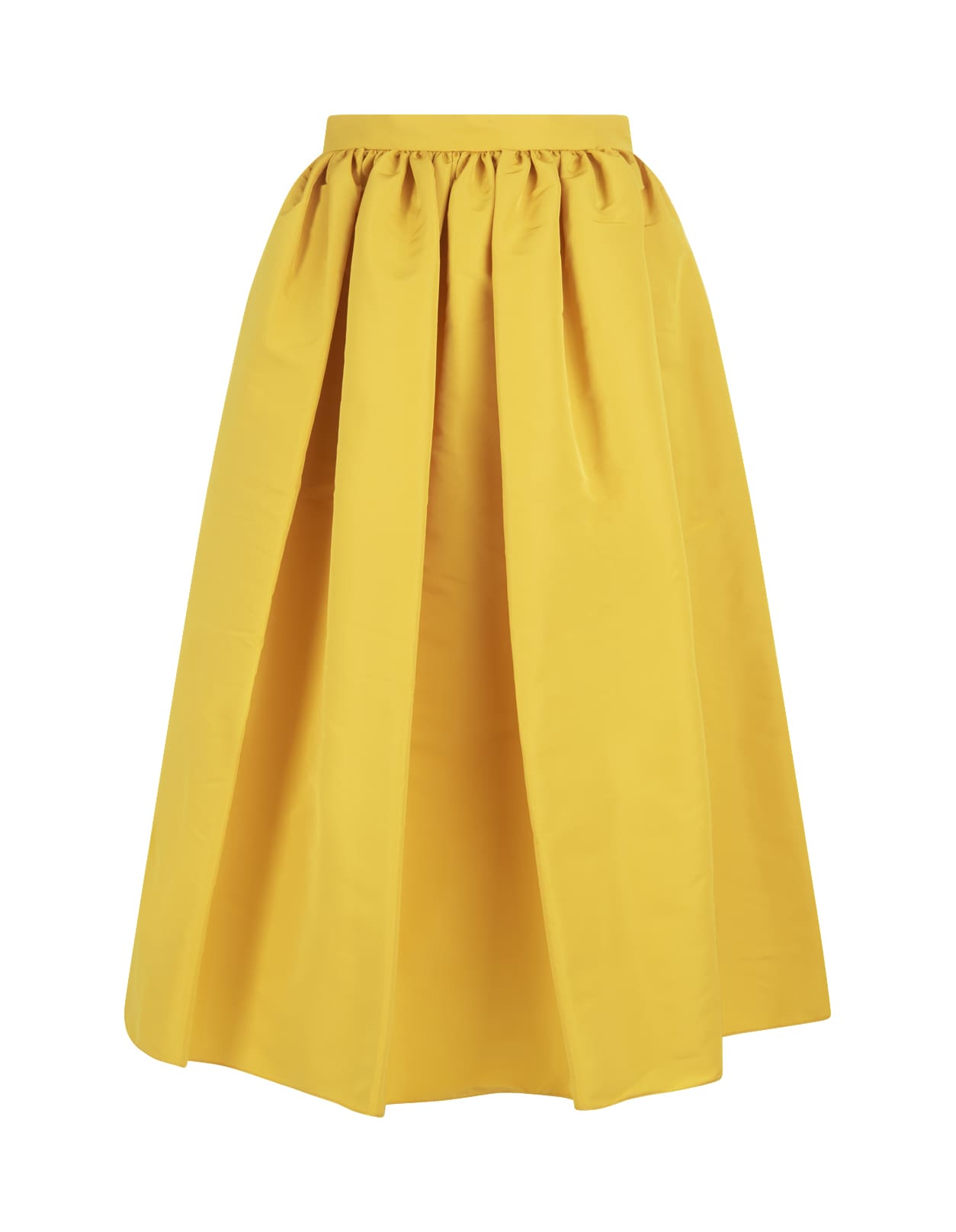 Alexander McQueen Pop Yellow Taffeta Midi Skirt