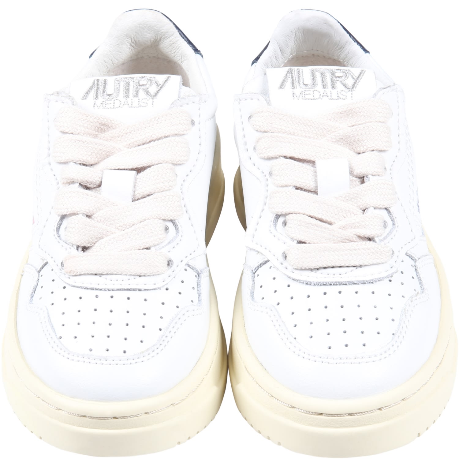 Shop Autry White Sneakers For Kids With Blue Logo