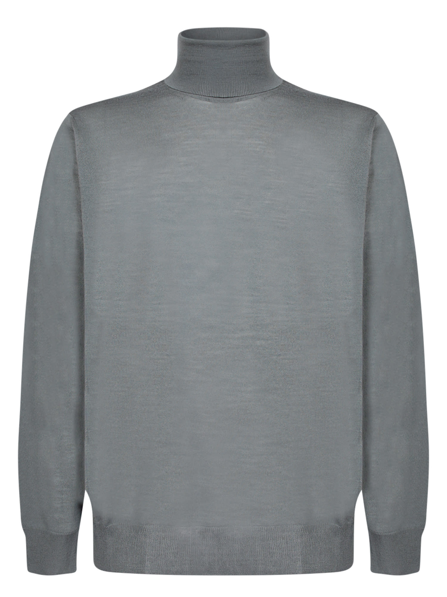 Shop Canali Sugar Paper High Neck Wool Sweater In Blue