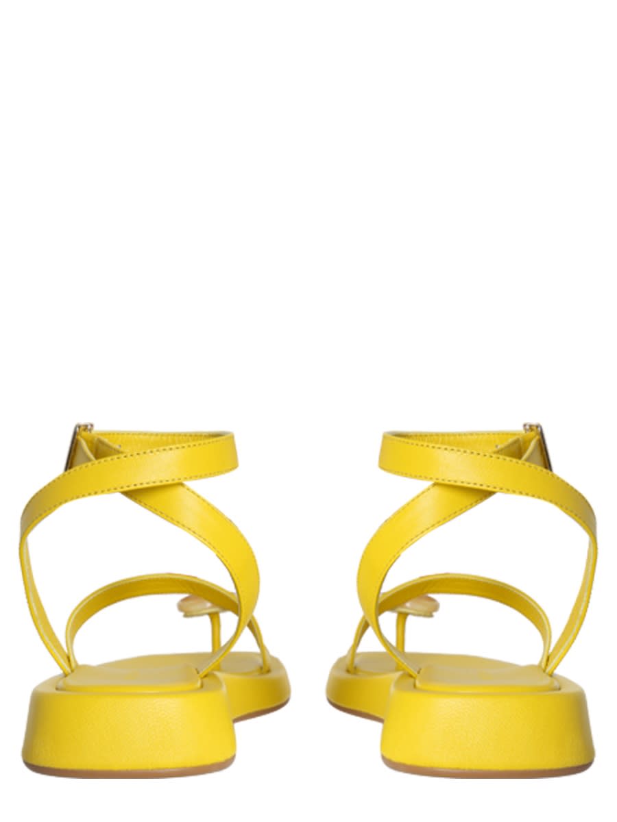 Shop Gia Borghini Rosie 18 Gia/rhw Leather Sandals In Yellow
