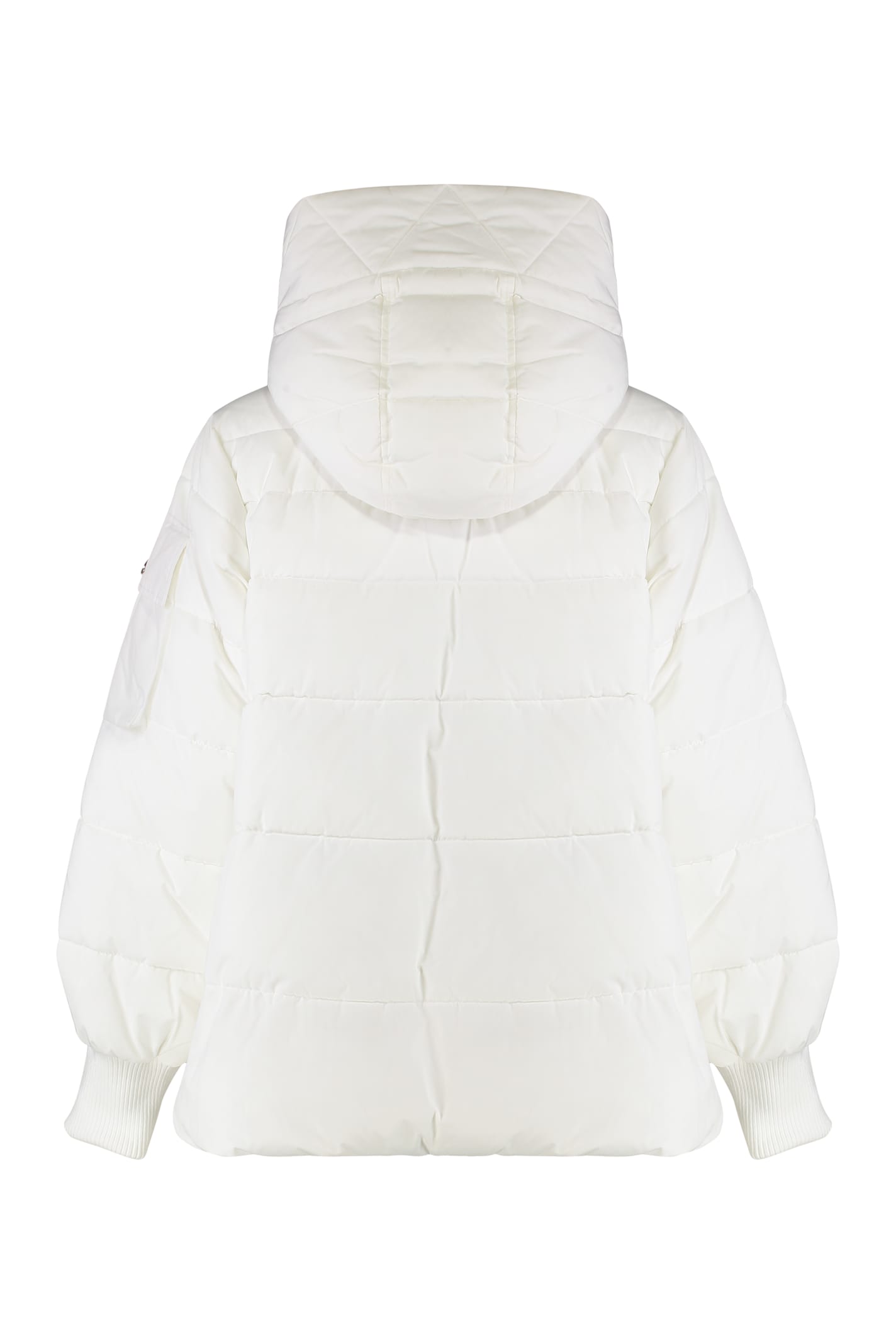 Pinko -line Down Jacket With Logo Patch In White