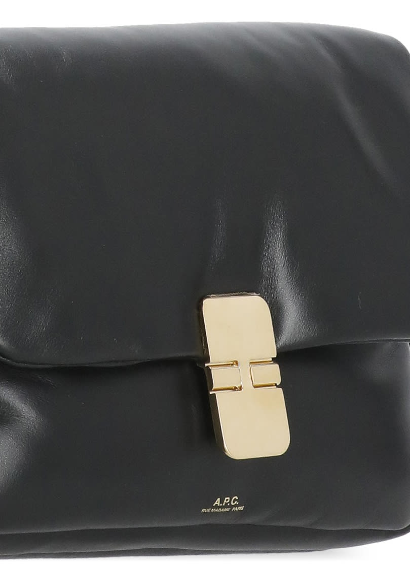 Apc Rectangular Shoulder Bag Gold-tone Hardware In Black