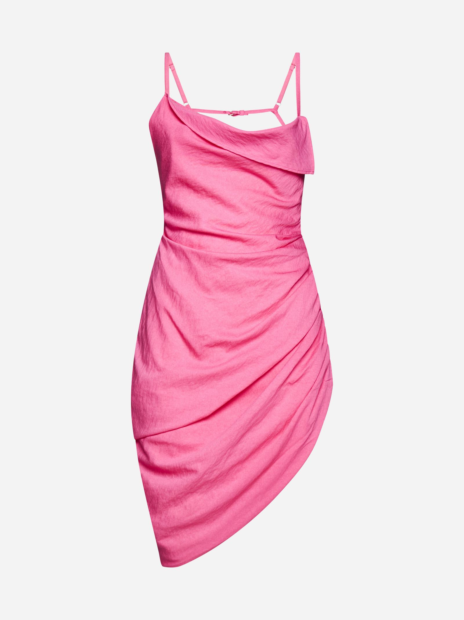 Jacquemus Saudade Stretch Viscose Dress In Pink