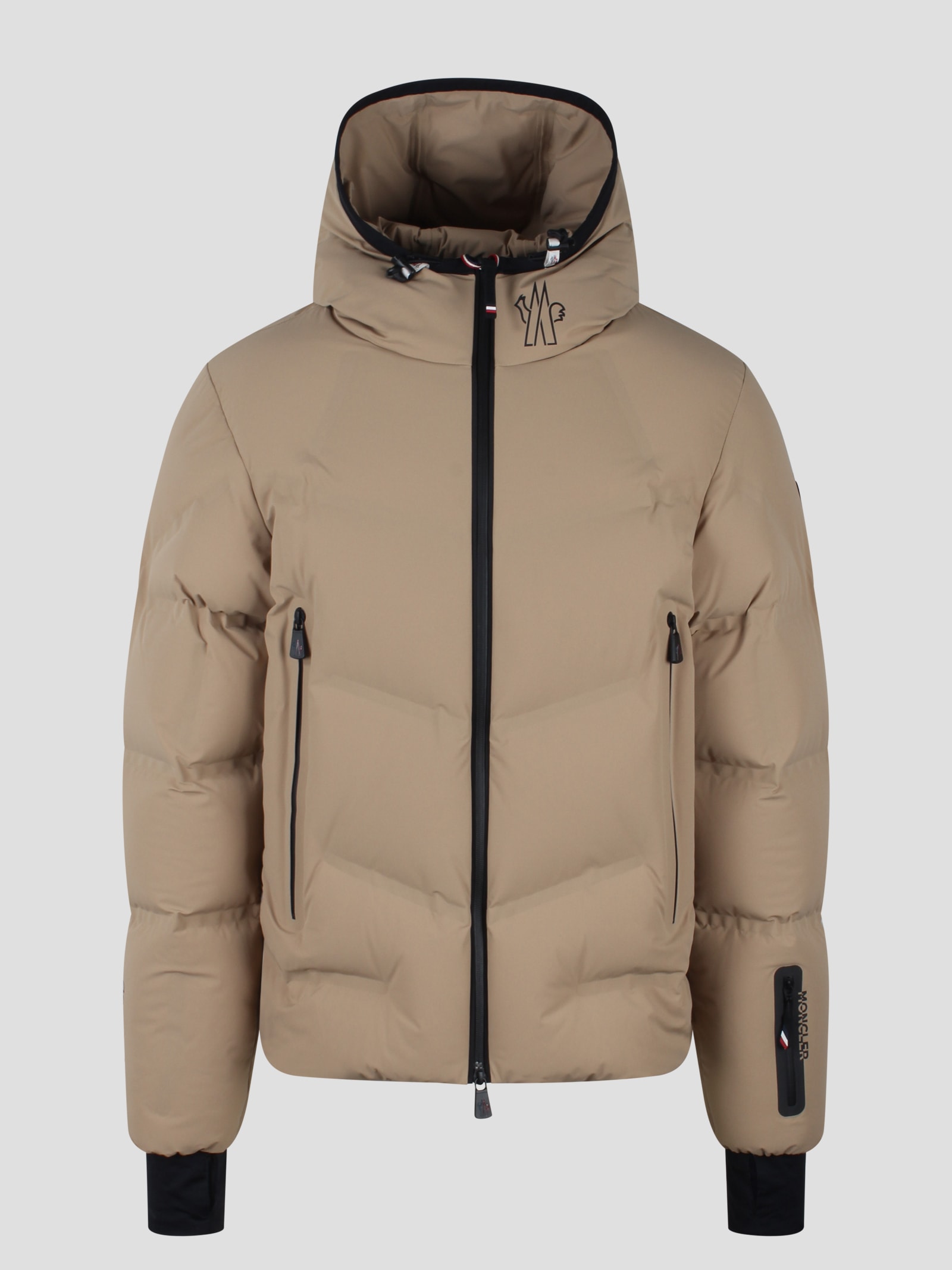 Shop Moncler Arcesaz Hooded Padded Jacket In Nude & Neutrals