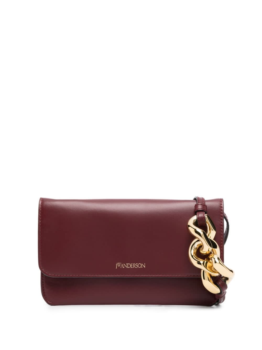 Jw Anderson Chain Phone Pouch In Burgundy