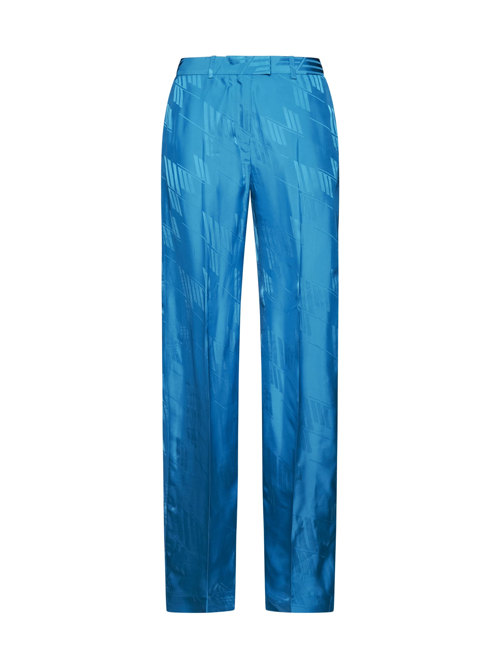Shop Attico Pants In Capri Blue