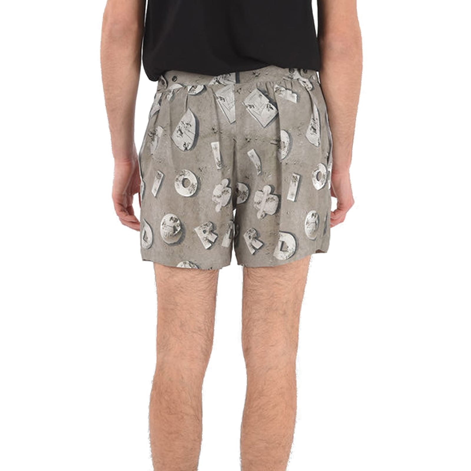 Shop Dior Printed Shorts In Gray