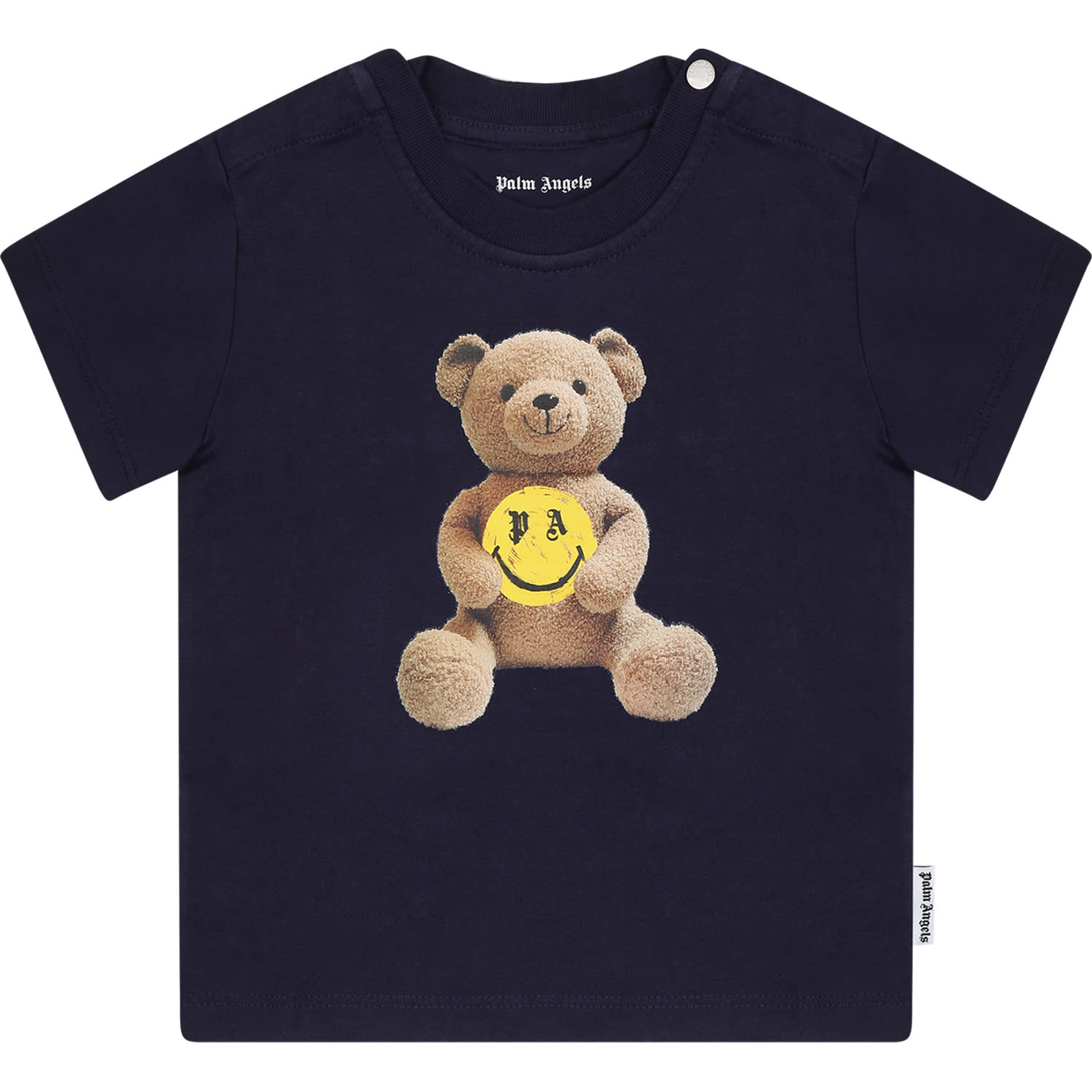 PALM ANGELS BLUE T-SHIRT FOR BABYKIDS WITH BEAR