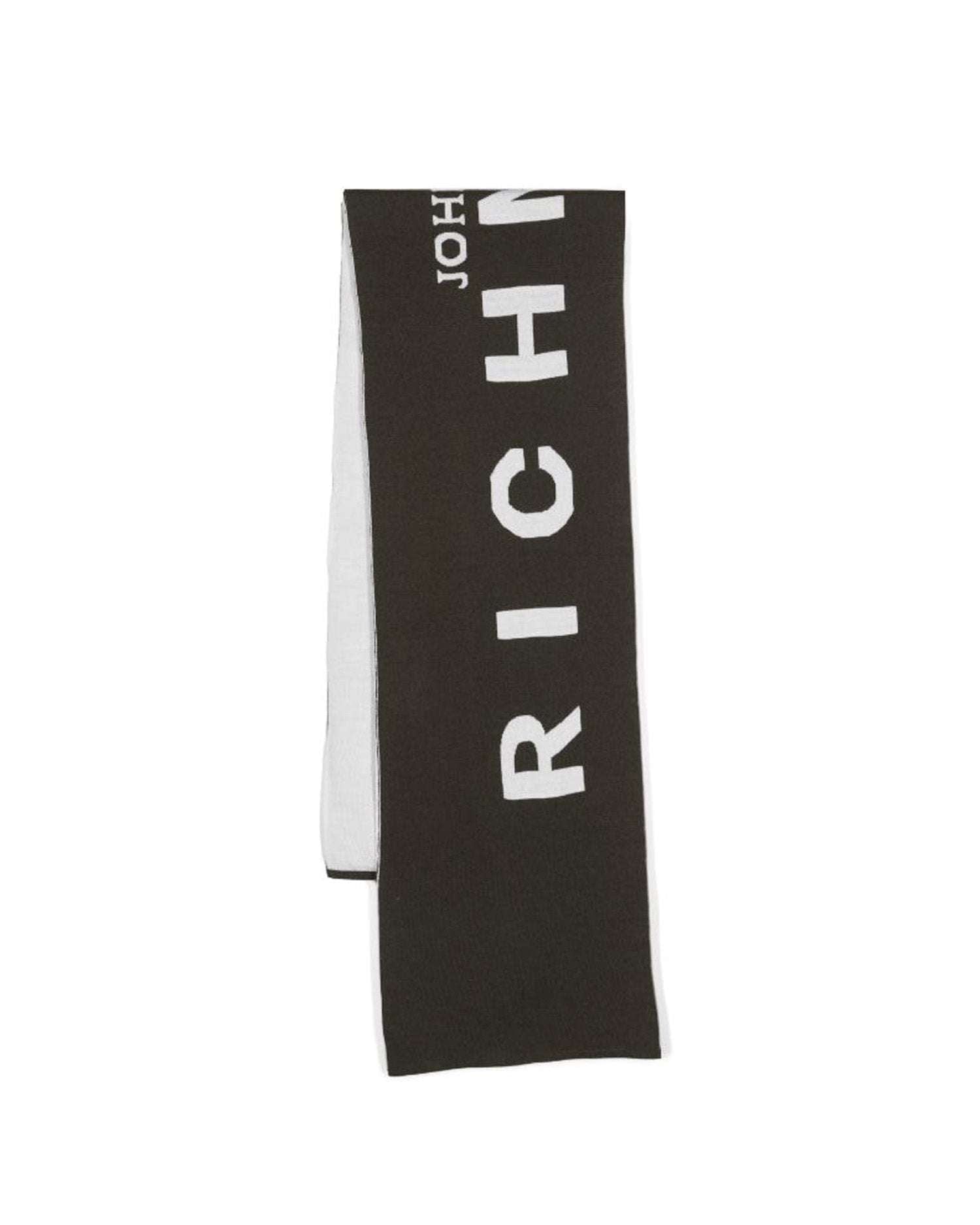 Shop John Richmond Iconic Scarf With Logo In Cachi/avorio