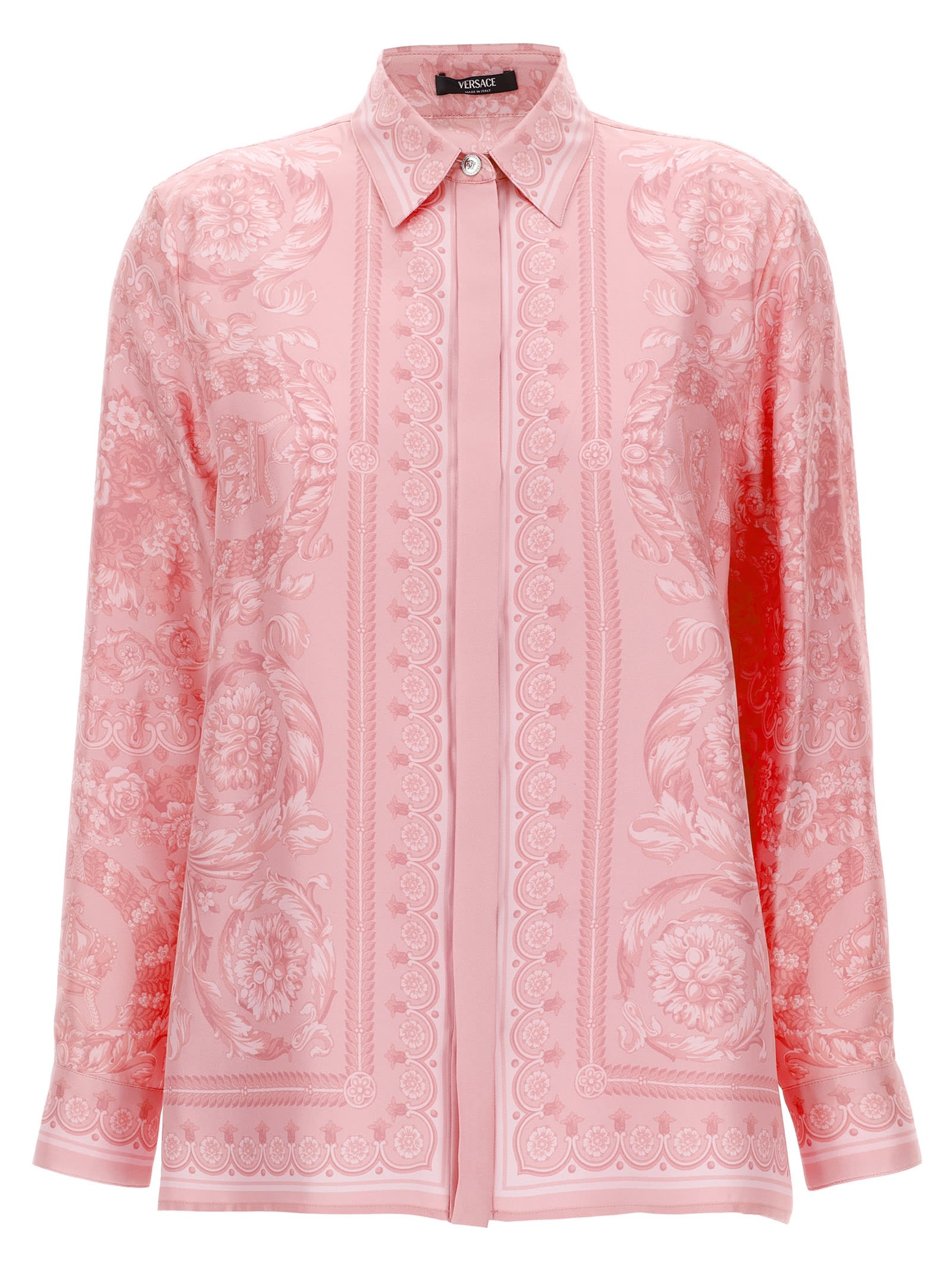 Shop Versace Barocco Shirt In Pink