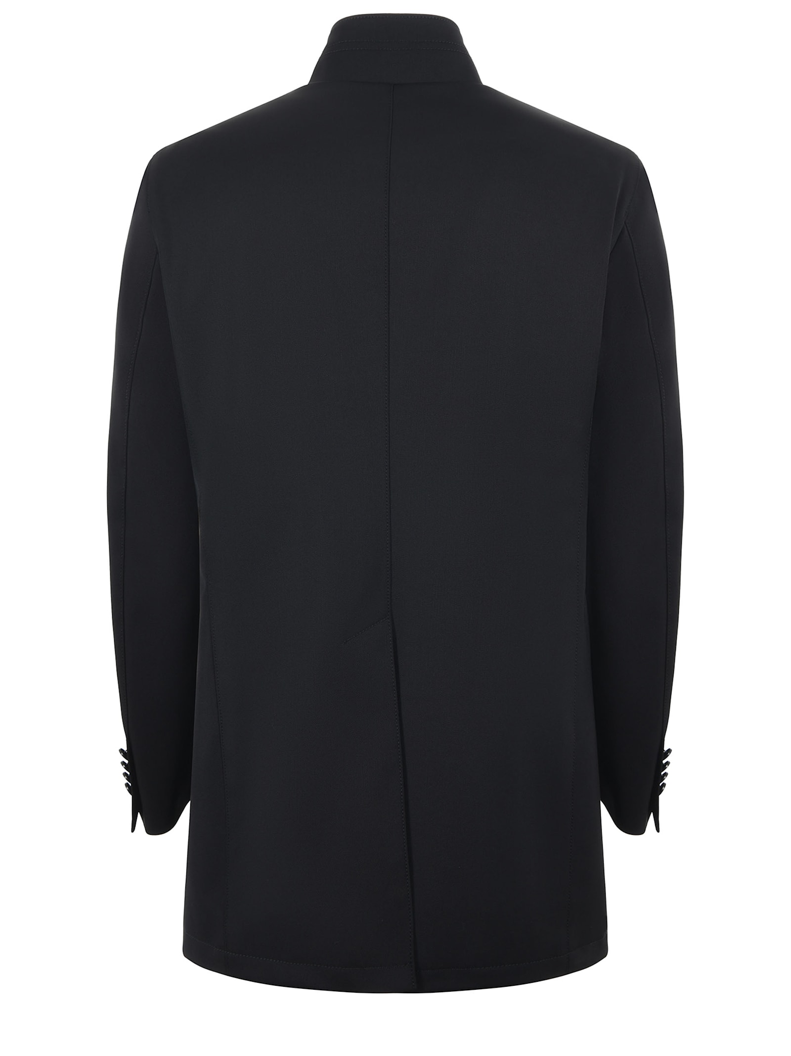 Shop Tagliatore Coat Stretch Techno-wool In Black