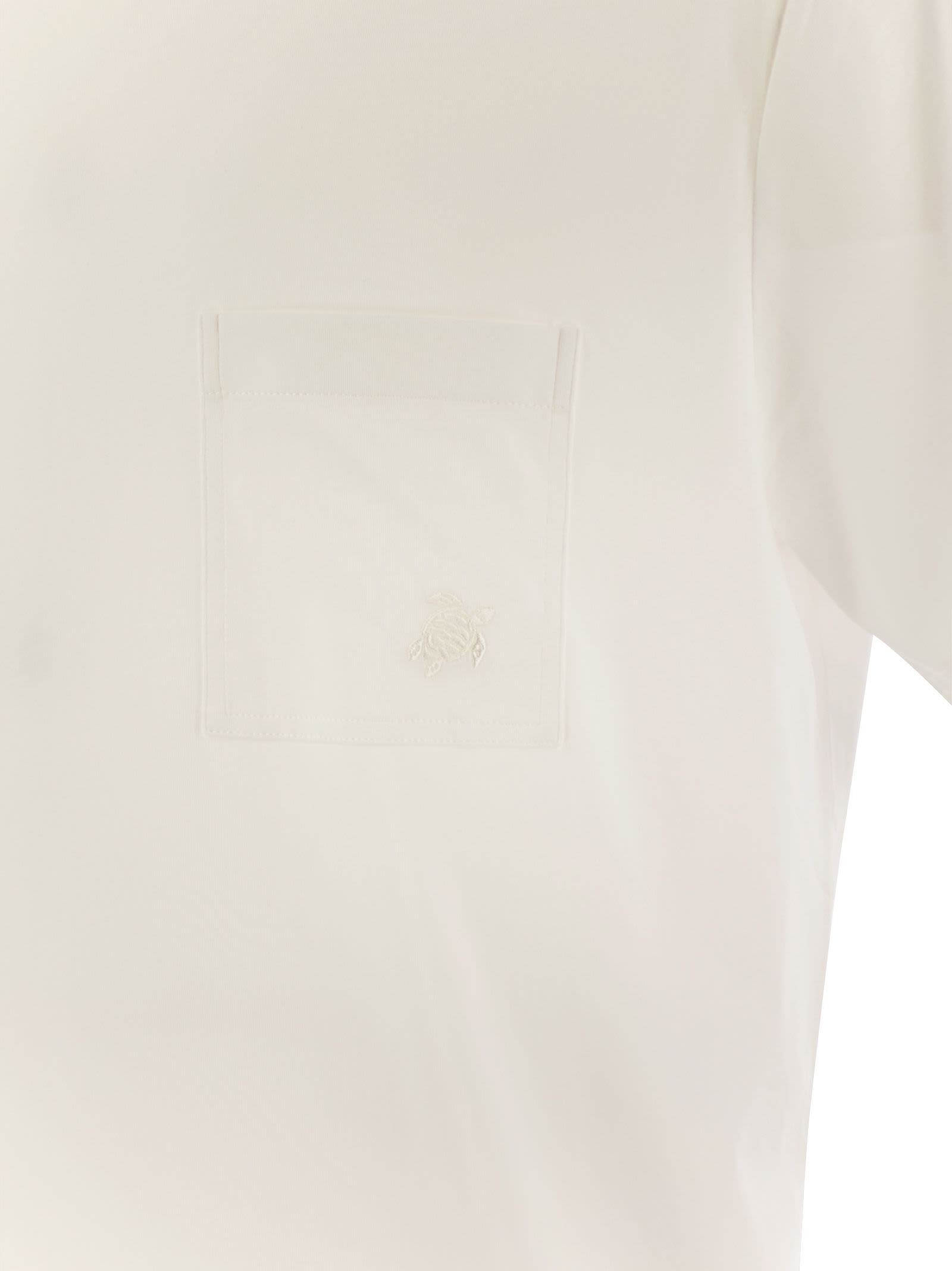 Shop Vilebrequin Cotton T-shirt With Pocket In White