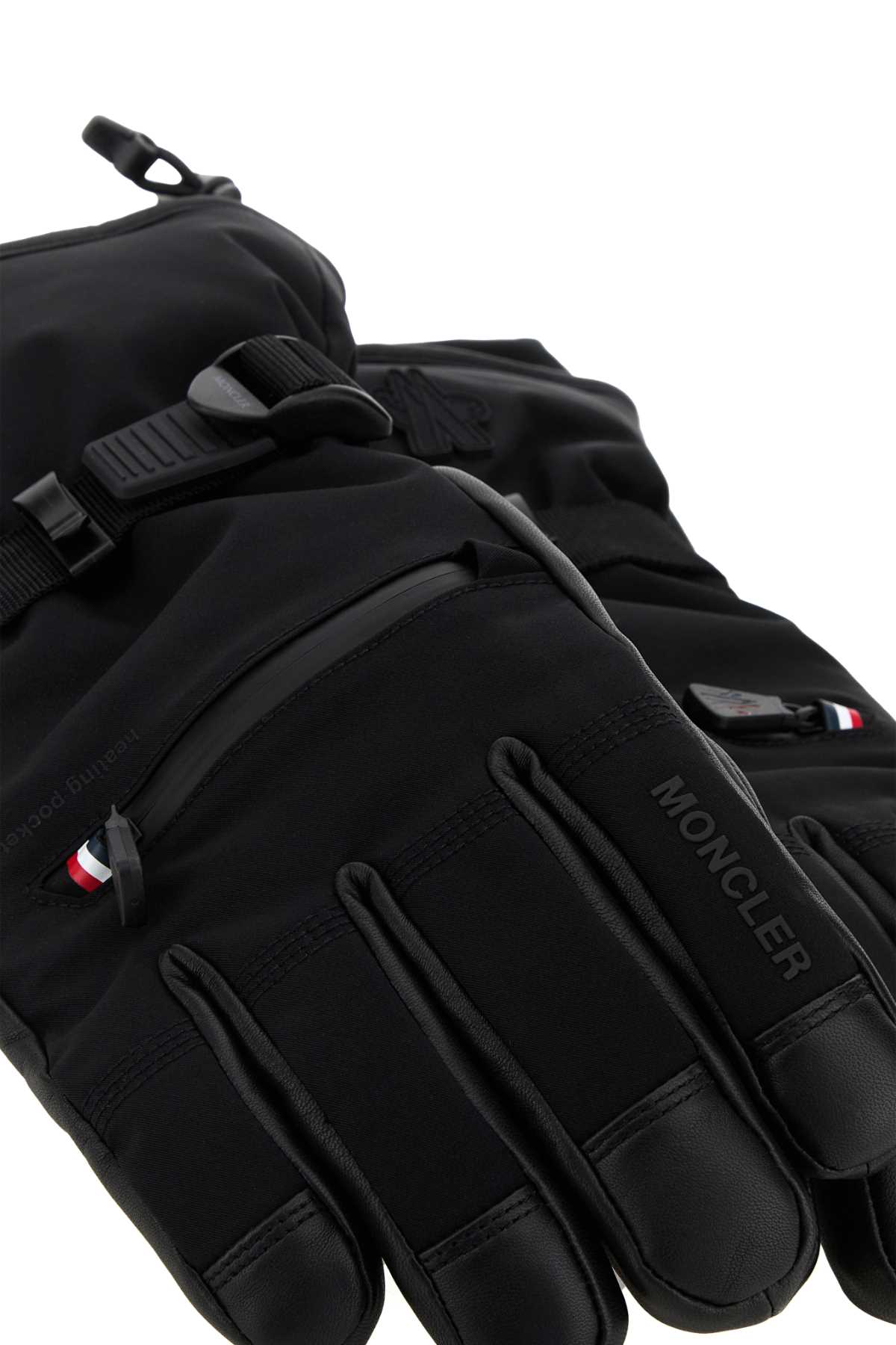 Moncler Grenoble Black Stretch Nylon Gloves In Black