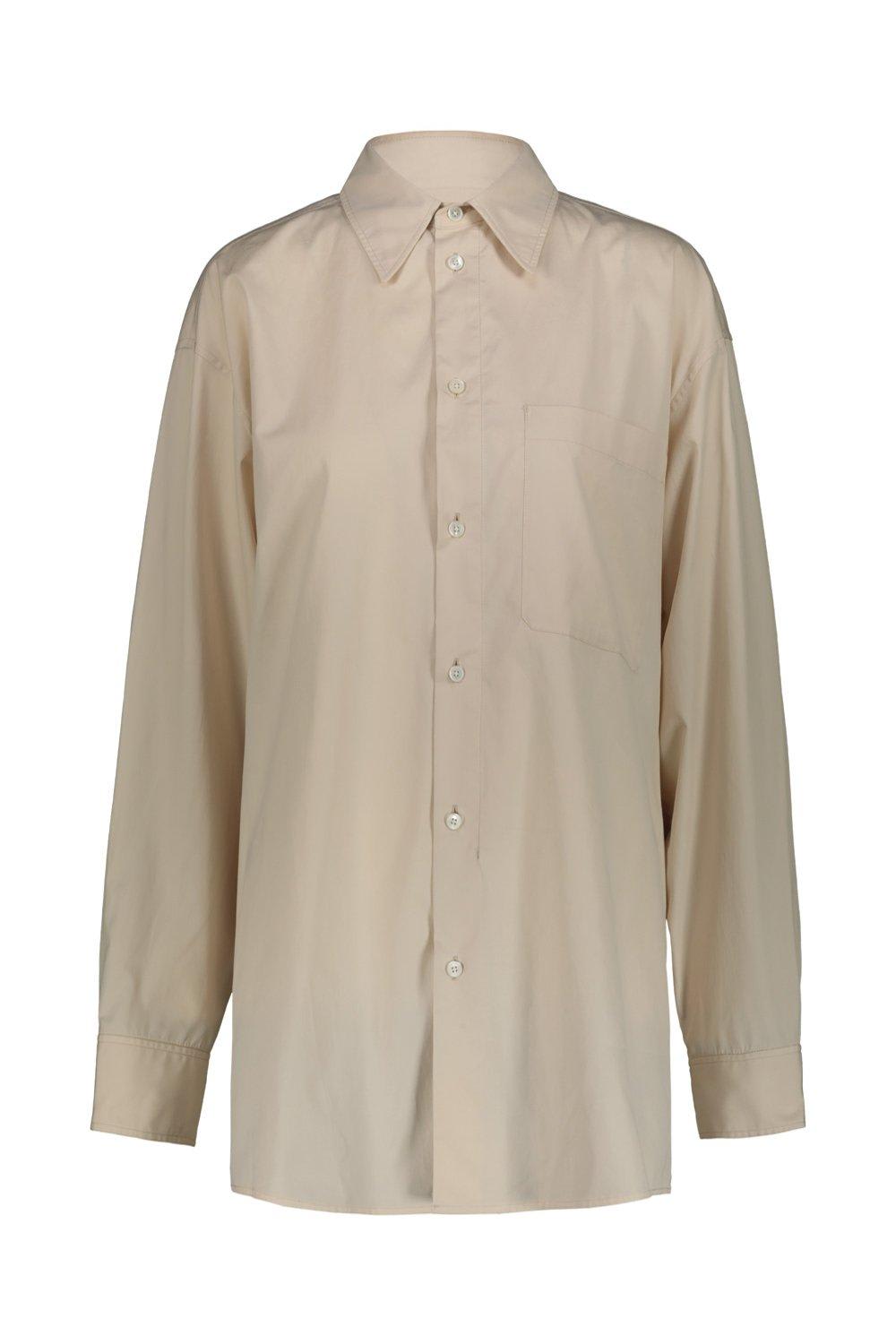 Shop Lemaire Overlapping-panelled Buttoned Shirt In Ivory