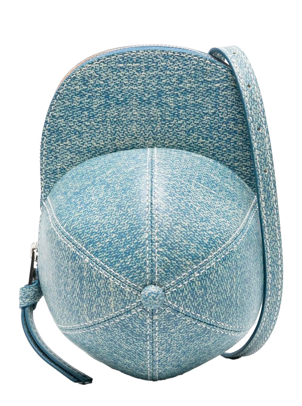 Jw Anderson Cap Blue Crossbody Bag With Single Shoulder Strap And Logo Lettering On The Rear In Leather Man