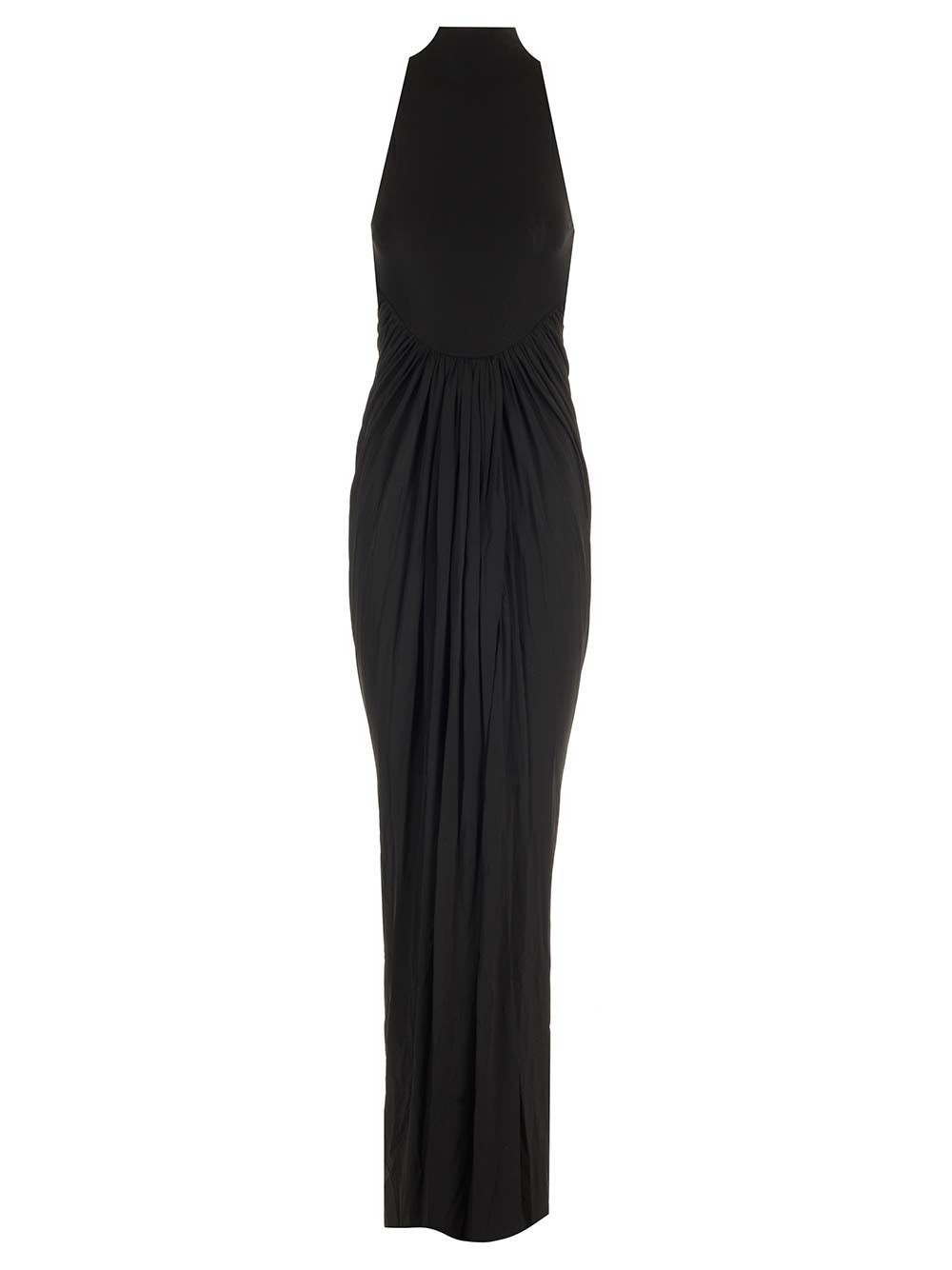 Shop Alaïa Draped Dress In Black