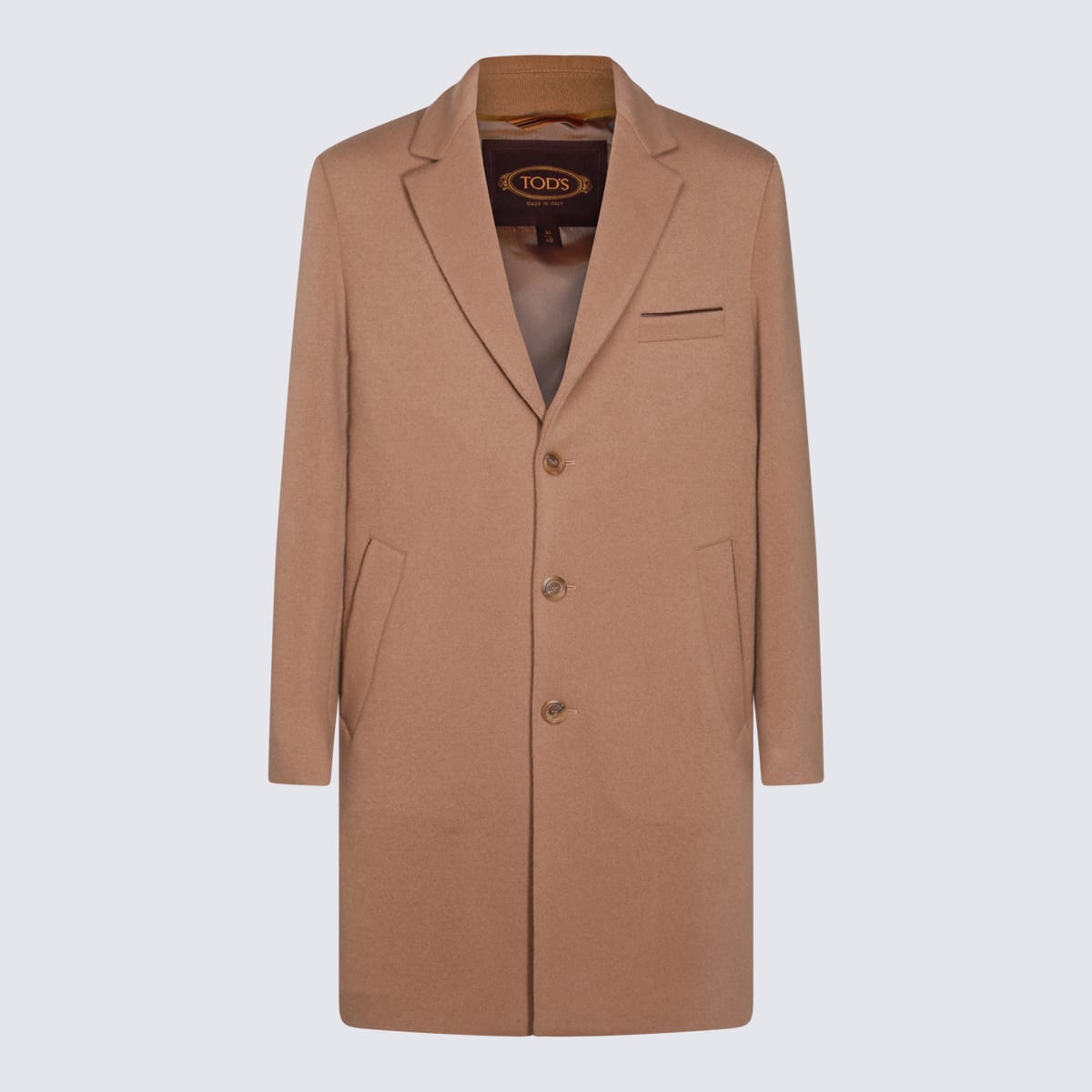 Shop Tod's Camel Wool Casual Jacket In Brown