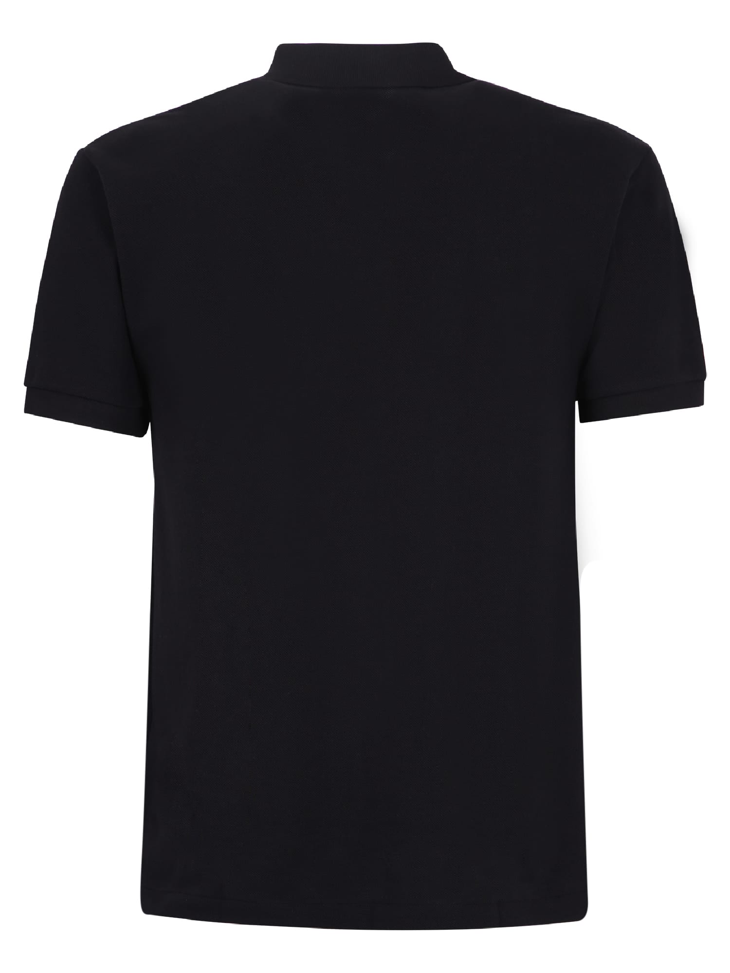 Shop Comme Des Garçons Play Embroidered Polo In Black