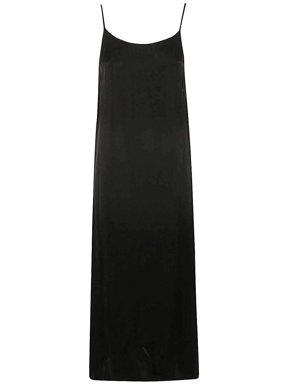 Shop Uma Wang Scoop Neck Midi Slip Dress In Black