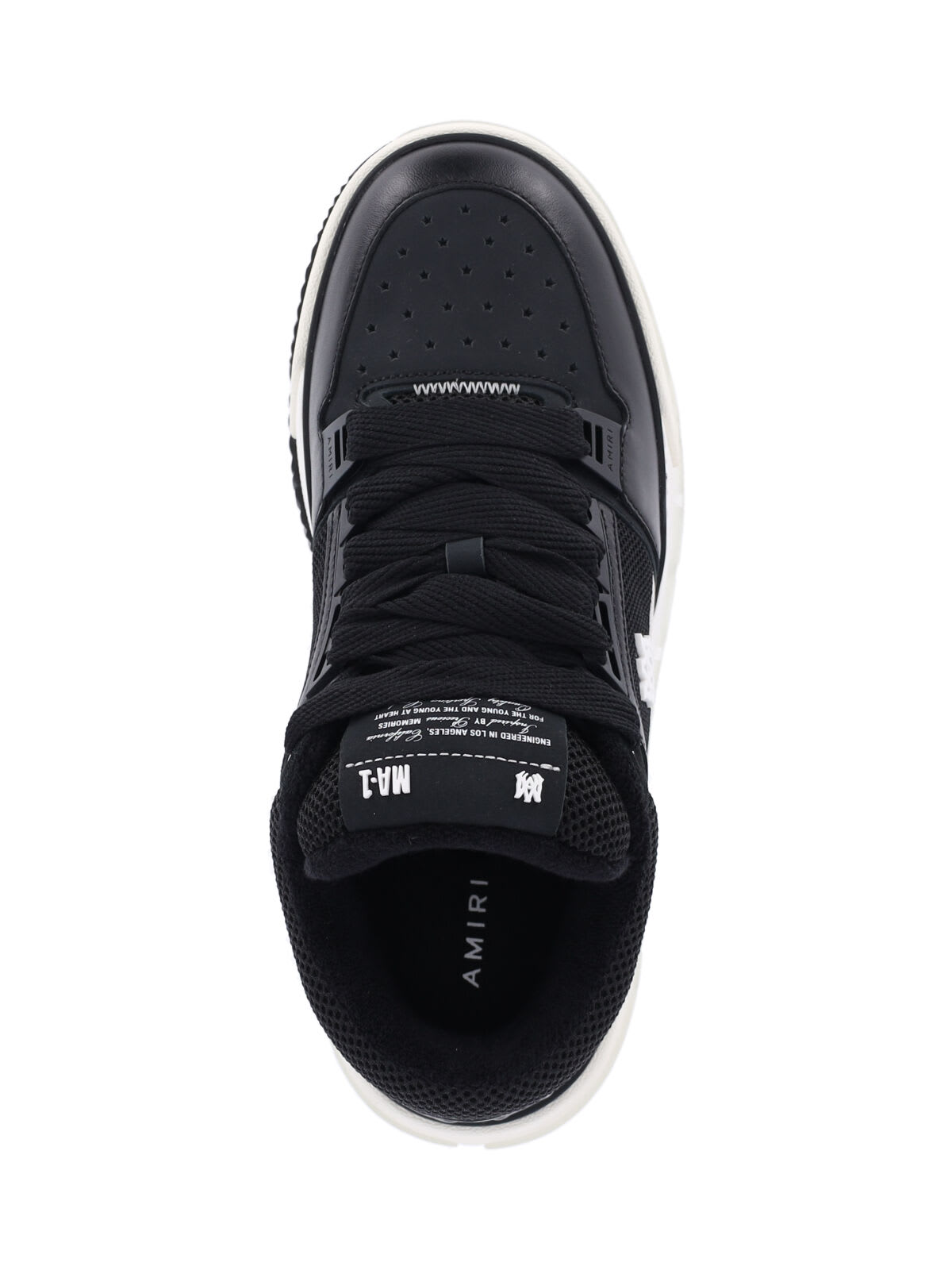 Amiri Black Low Top Sneakers With Logo Patch On The Tongue And Logo Lettering On The Heel In Leather Man In Black