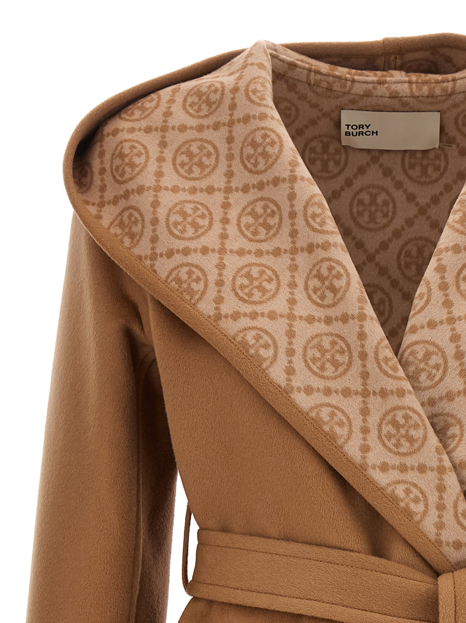 Louis Vuitton Brown Wool Monogram Belted Wrap Coat M Louis Vuitton