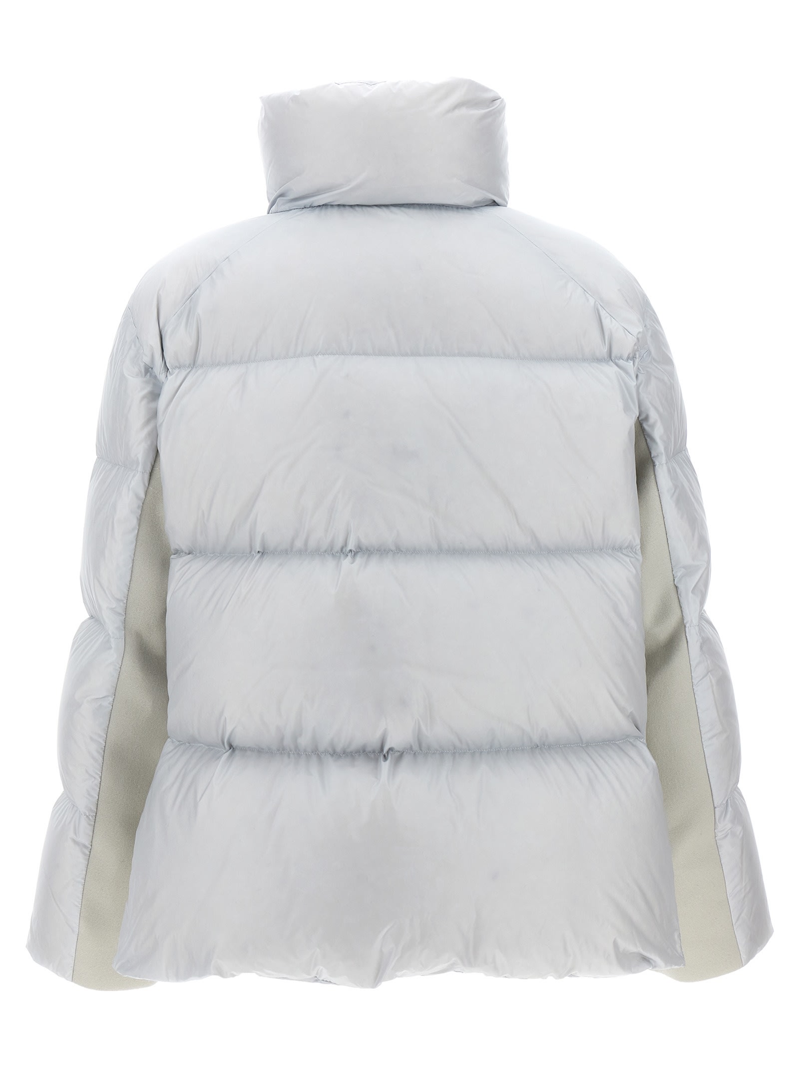 Shop Sacai Melton Down Jacket In Gray