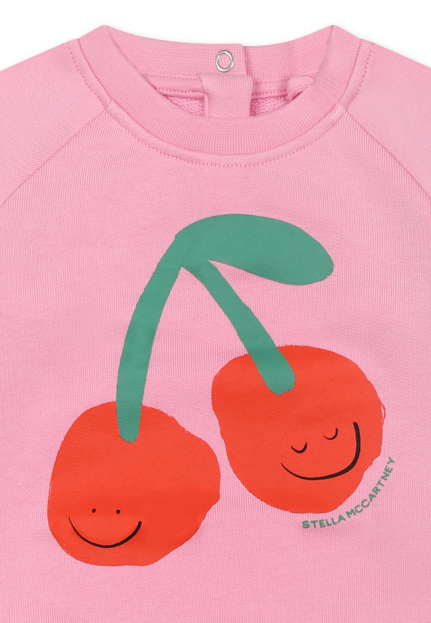 Shop Stella Mccartney Pink Sweatshirt For Baby Girl With Cherry
