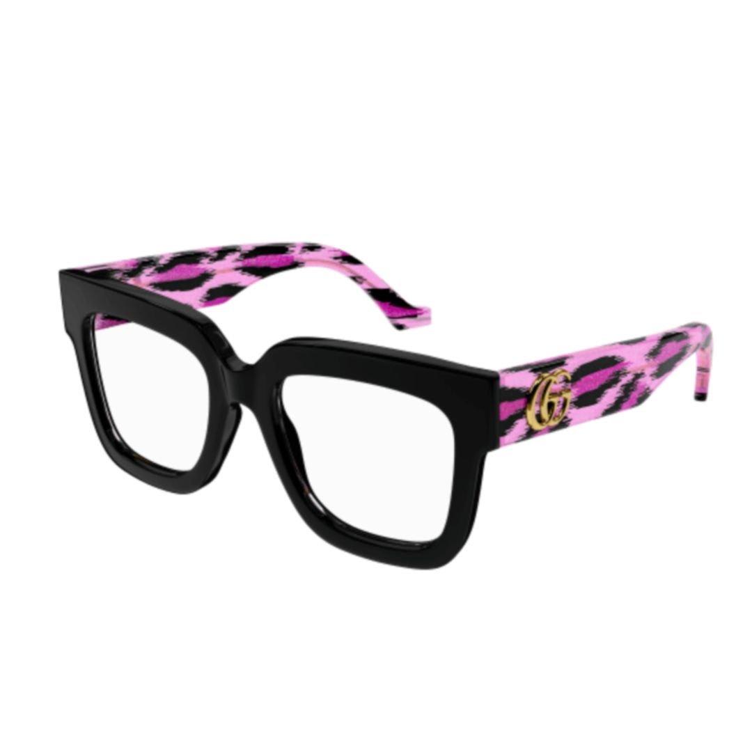 Shop Gucci Square Frame Glasses In 003 Black Black Transpare